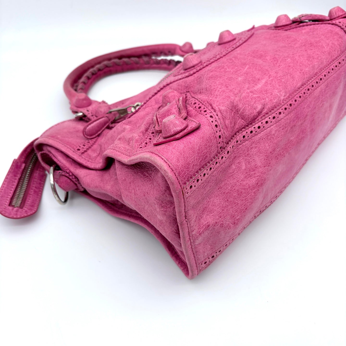 Balenciaga Pink Lace 2WAY City Motorcycle Bag Large [Used]