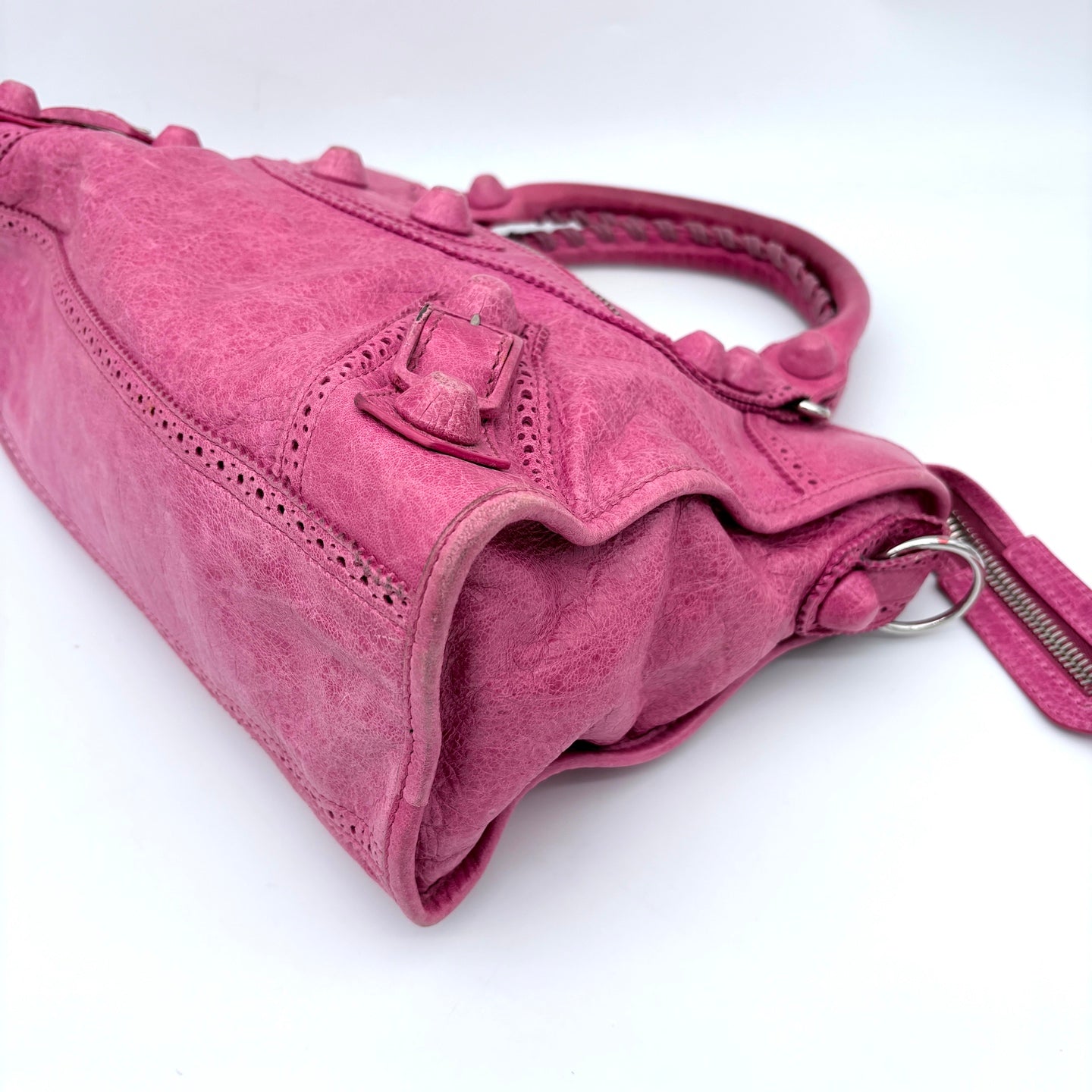 Balenciaga Pink Lace 2WAY City Motorcycle Bag Large [Used]