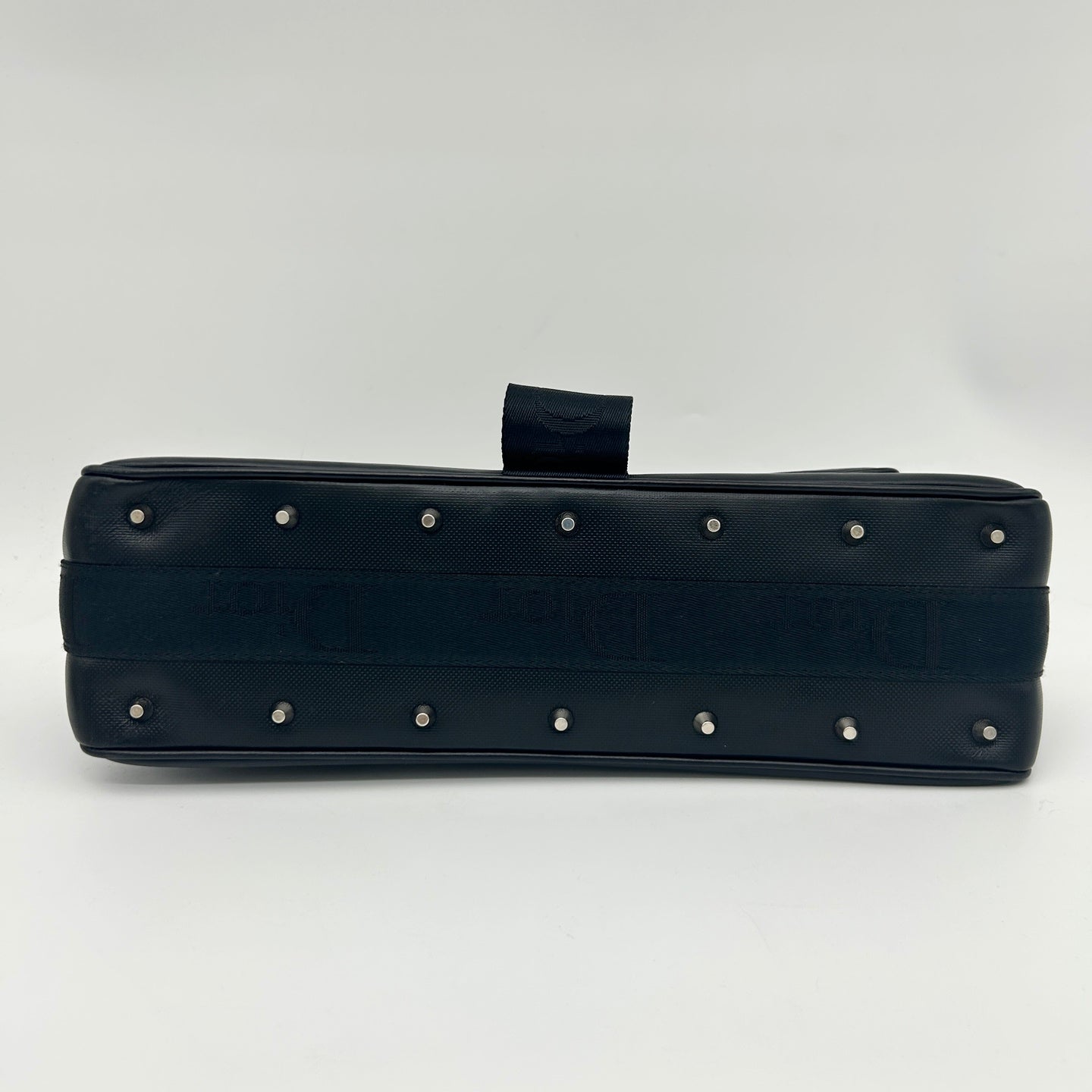 Dior Black Leather and Canvas Shoulder Bag Silver Hardware [Used]