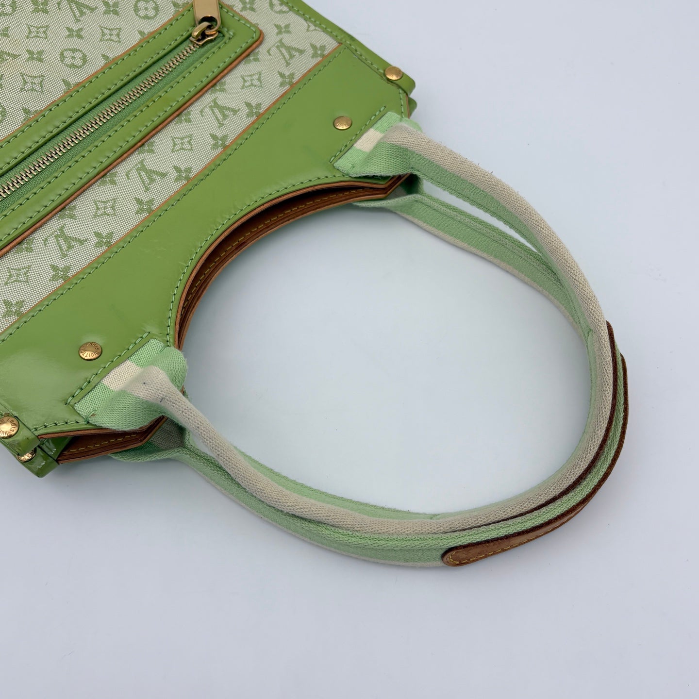 Louis Vuitton Green Denim Square Handbag [Used]