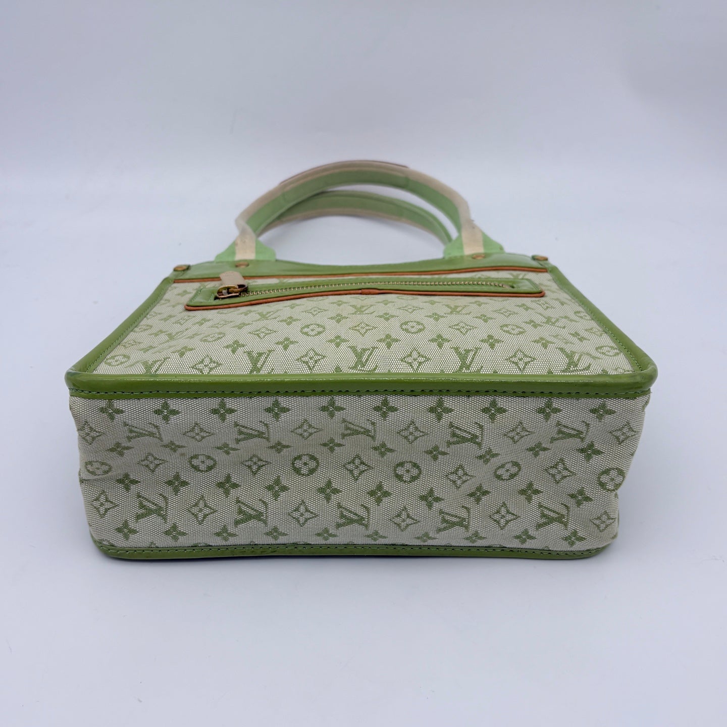Louis Vuitton Green Denim Square Handbag [Used]
