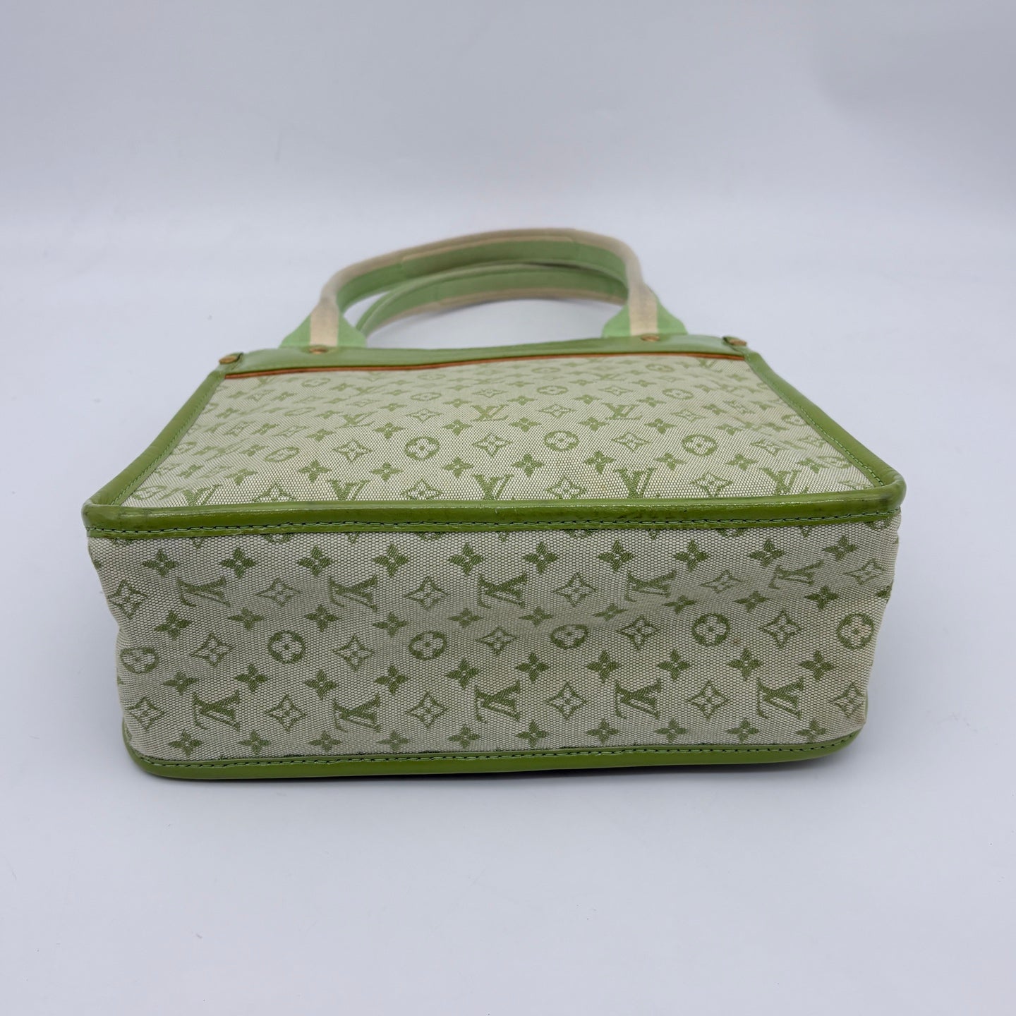 Louis Vuitton Green Denim Square Handbag [Used]