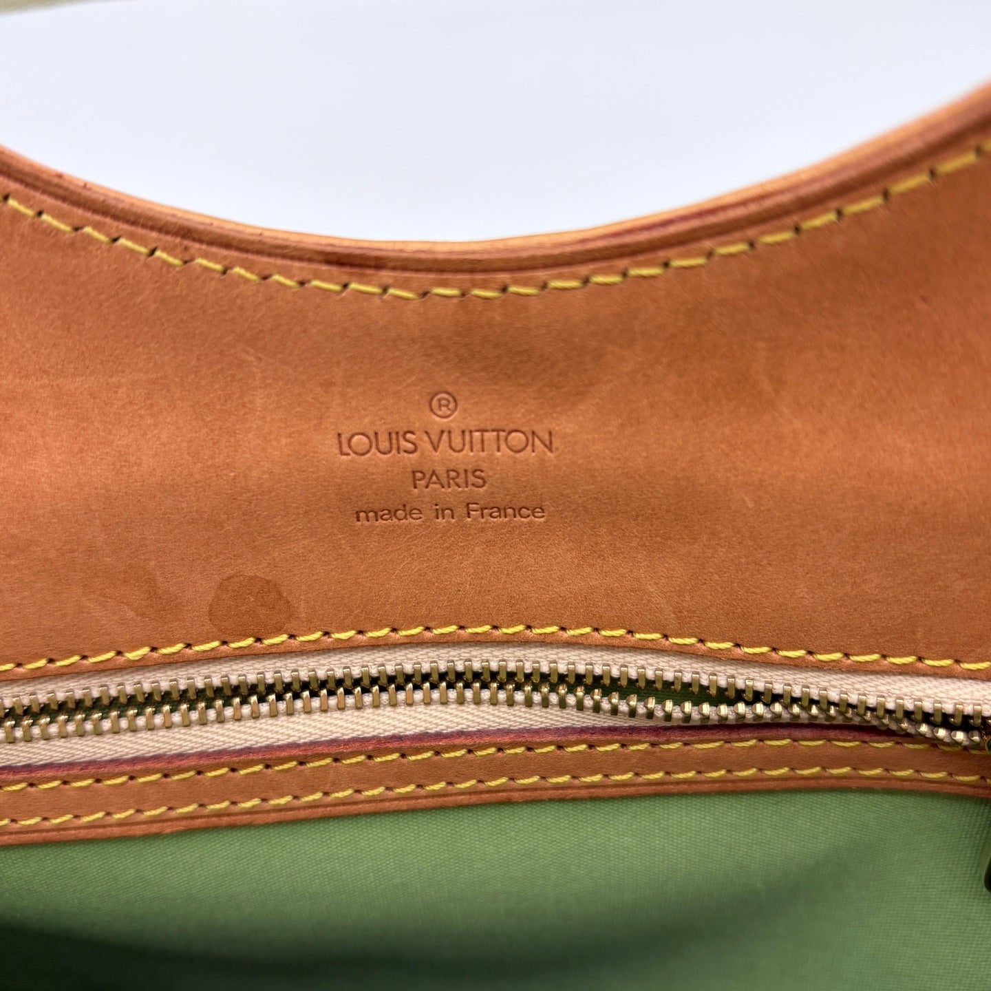 Louis Vuitton Green Denim Square Handbag [Used]