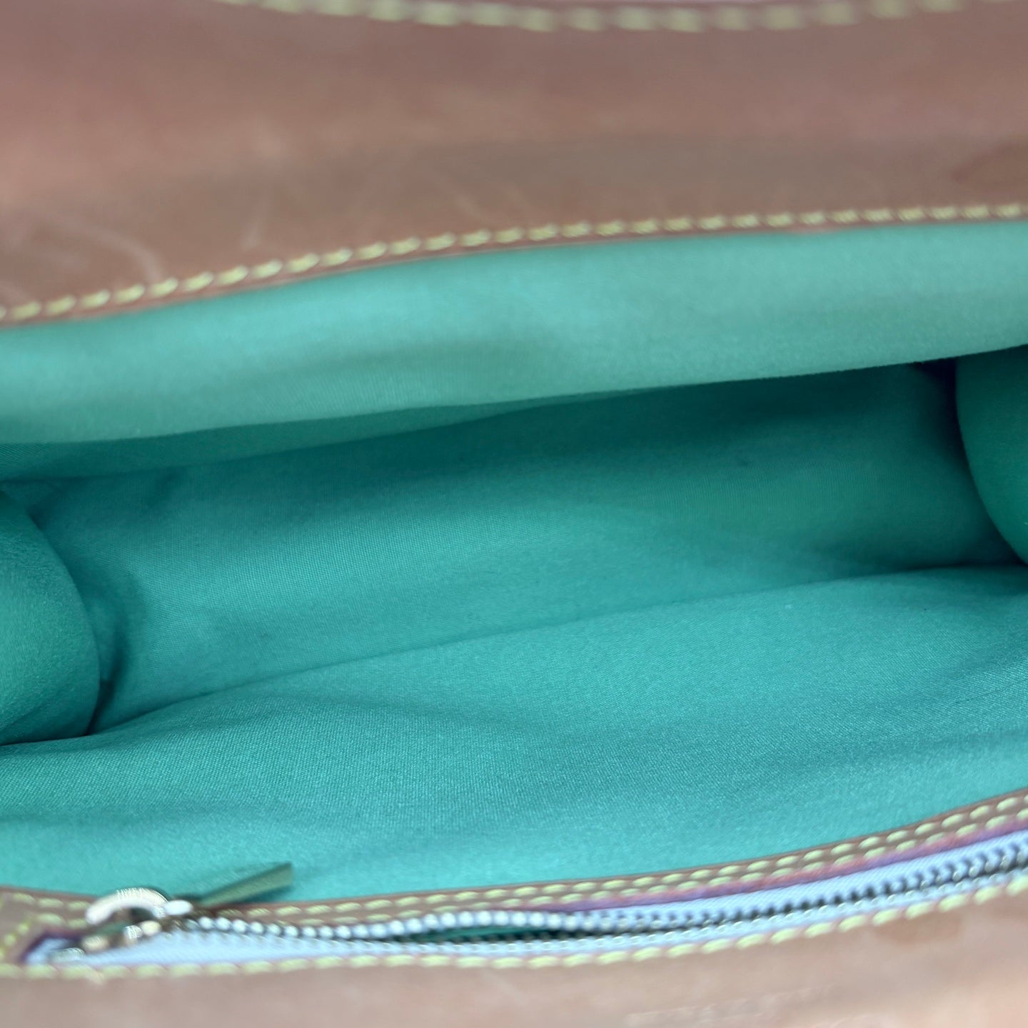 Louis Vuitton Green Denim Square Handbag [Used]