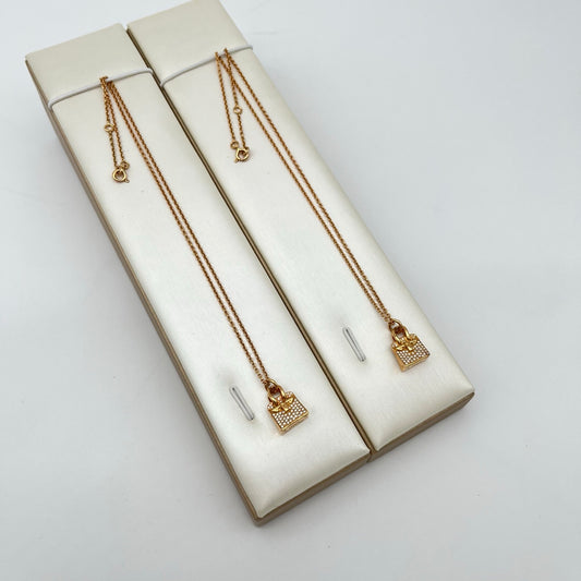 Hermès Birkin Pendant Necklace Diamond-Set 18K Rose Gold [Used]