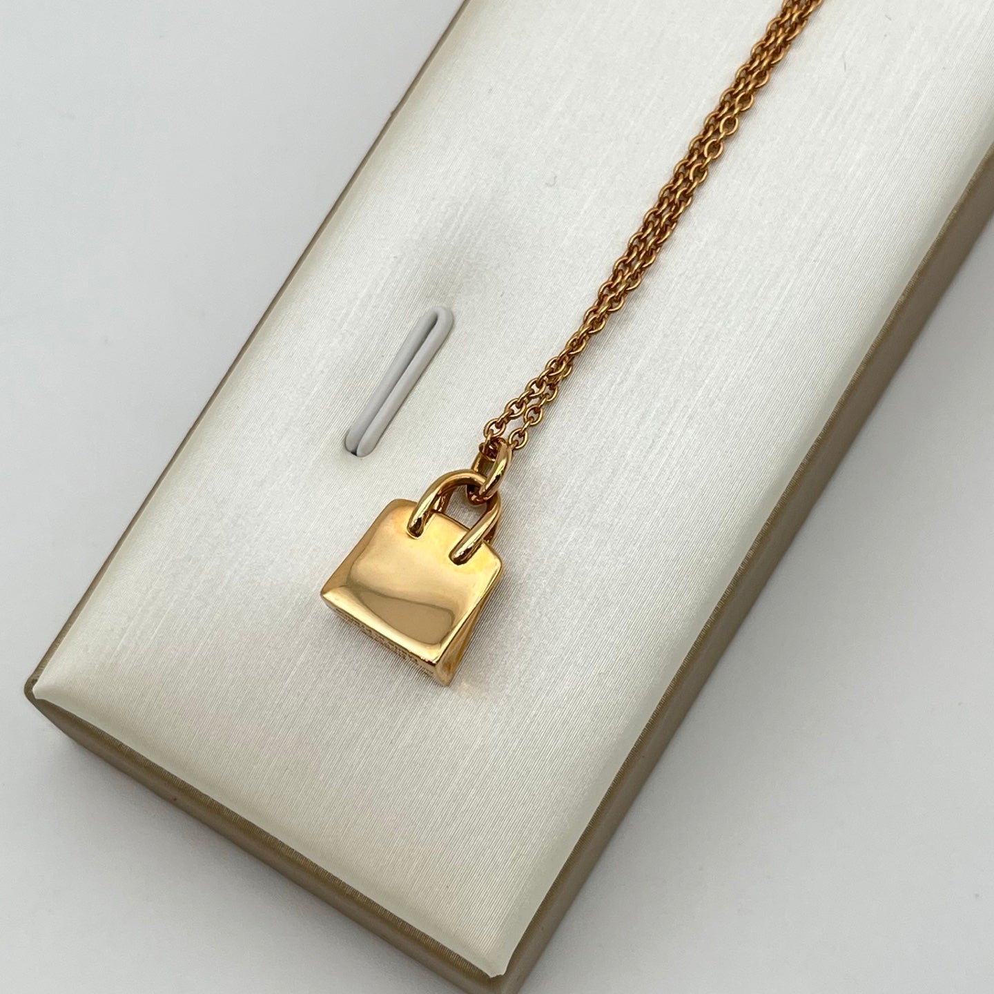 Hermès Birkin Pendant Necklace Diamond-Set 18K Rose Gold [Used]