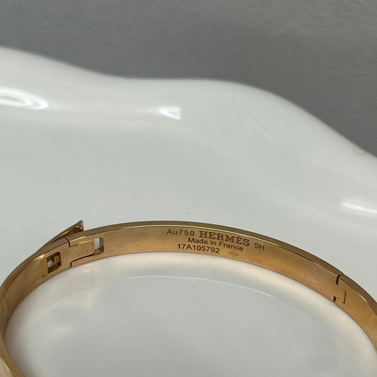 Hermès H d’Ancre Diamond Charm Bracelet 18K Yellow Gold [Used]