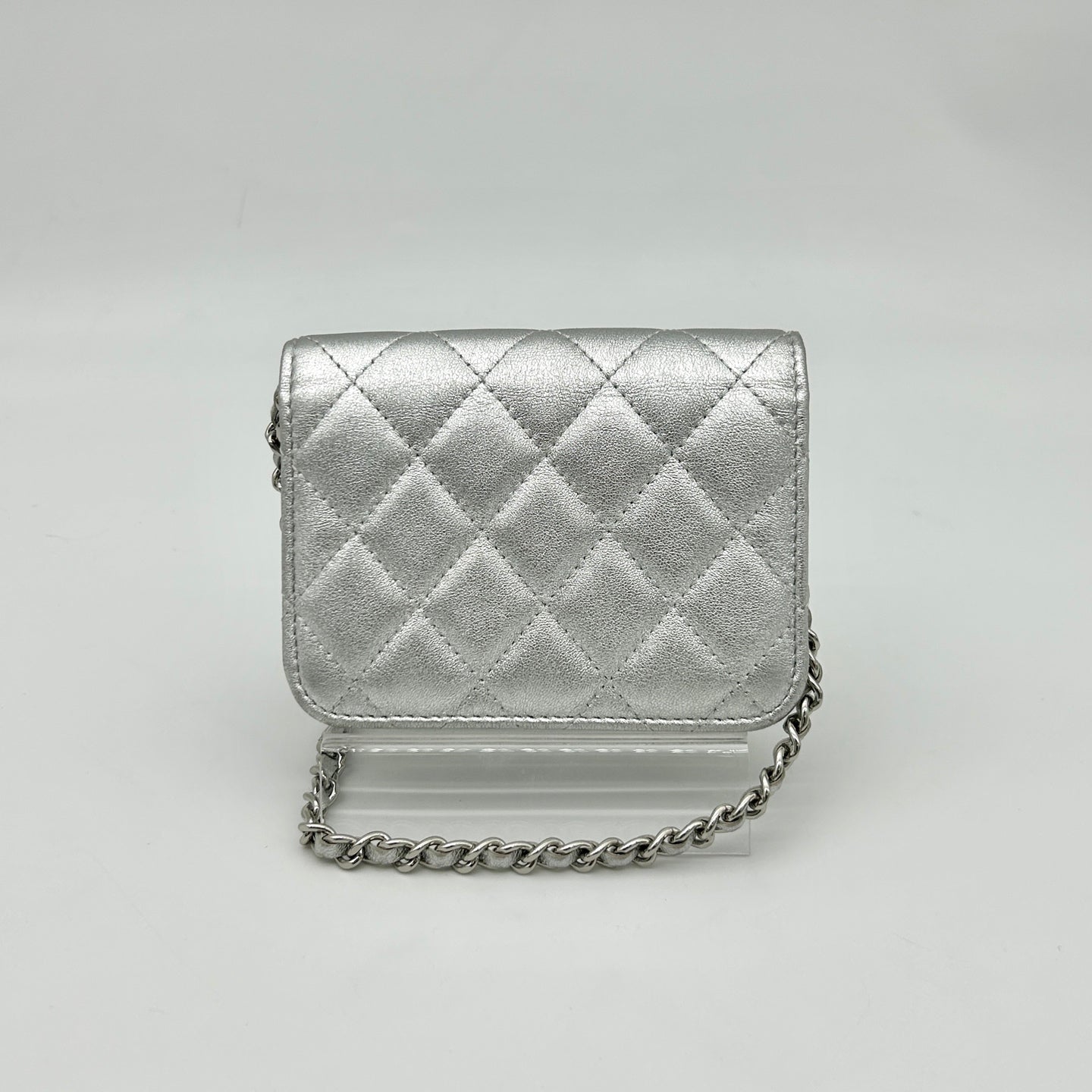 Chanel 24C Metallic Silver Quilted Star CC Waist Shoulder Bag [Used]