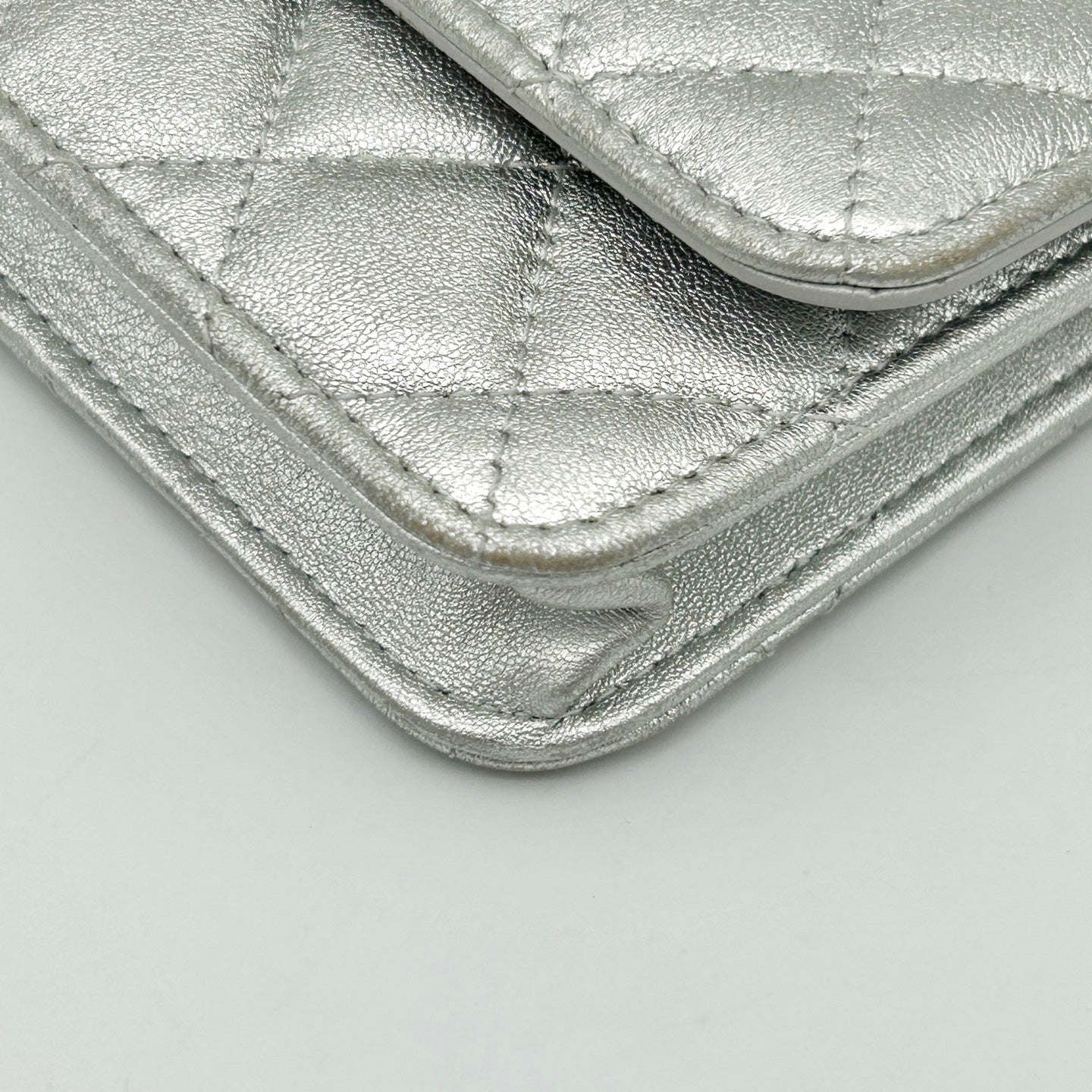 Chanel 24C Metallic Silver Quilted Star CC Waist Shoulder Bag [Used]