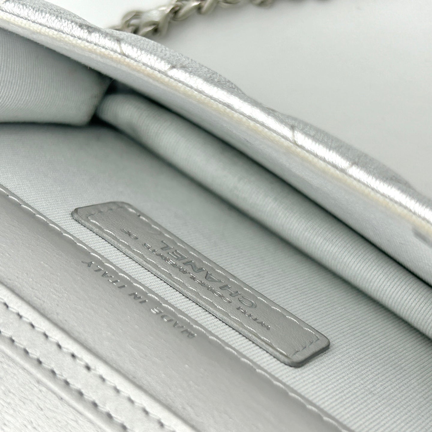 Chanel 24C Metallic Silver Quilted Star CC Waist Shoulder Bag [Used]