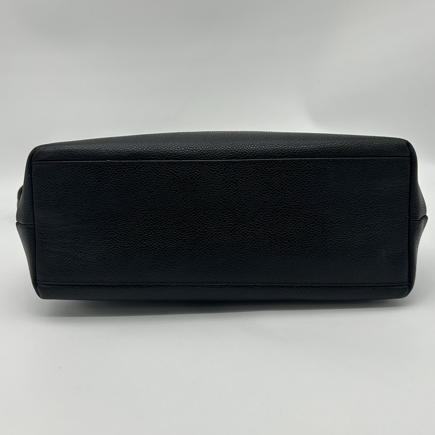 Chanel CC Logo Calfskin Tote Bag Black Gold [Used]