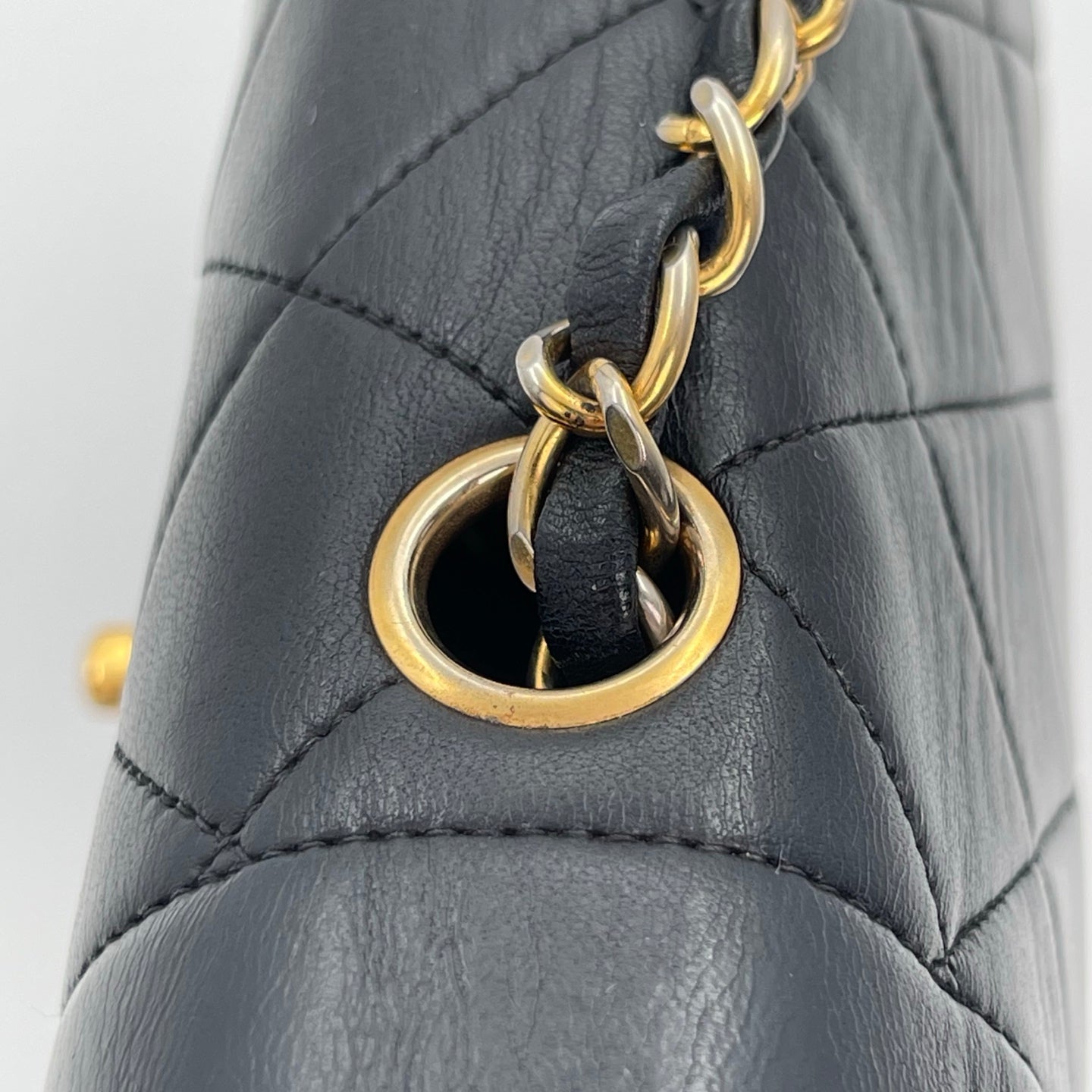 Chanel Black Lambskin Diana Medium Chain Shoulder Bag Gold Hardware 23 cm [Used]