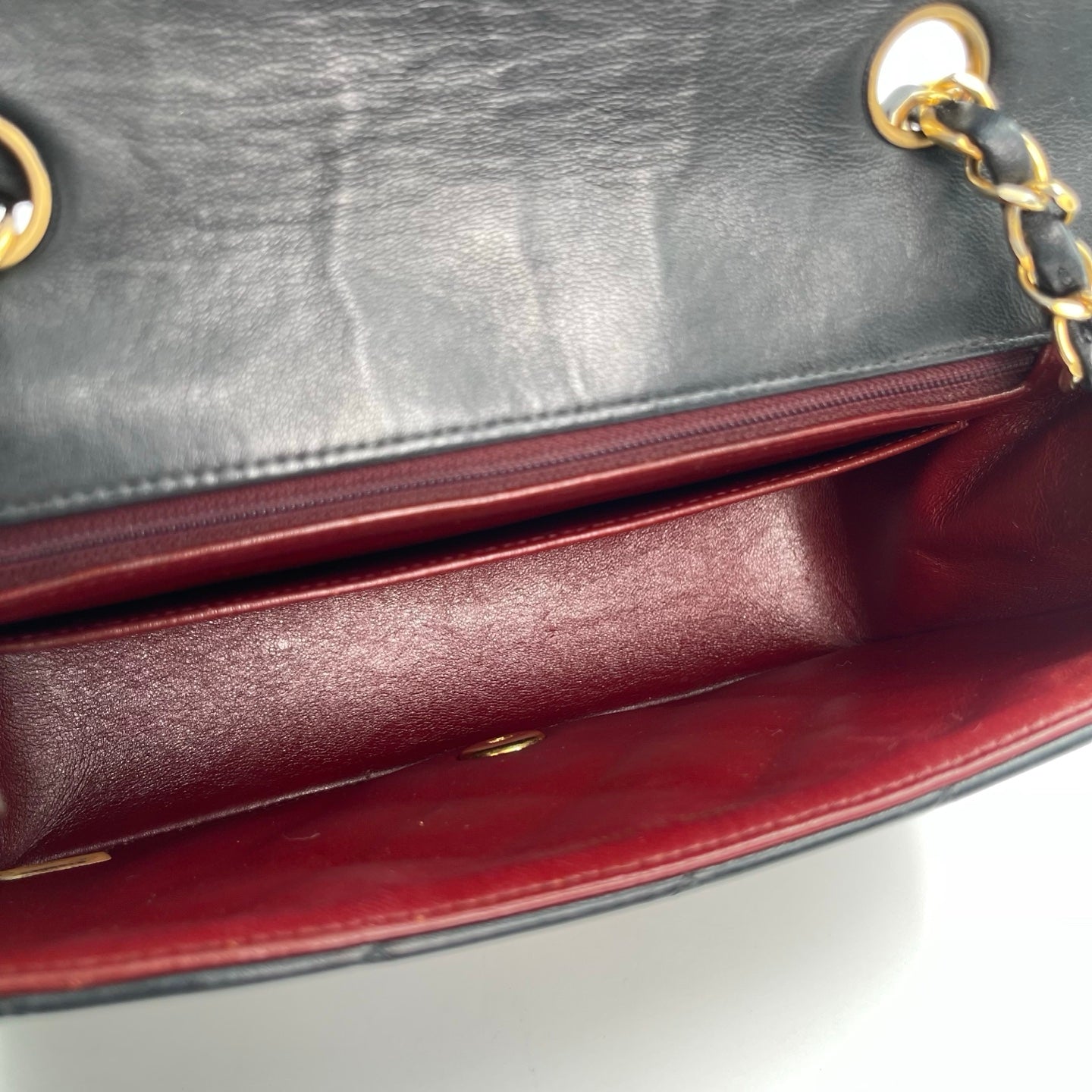 Chanel Black Lambskin Diana Medium Chain Shoulder Bag Gold Hardware 23 cm [Used]