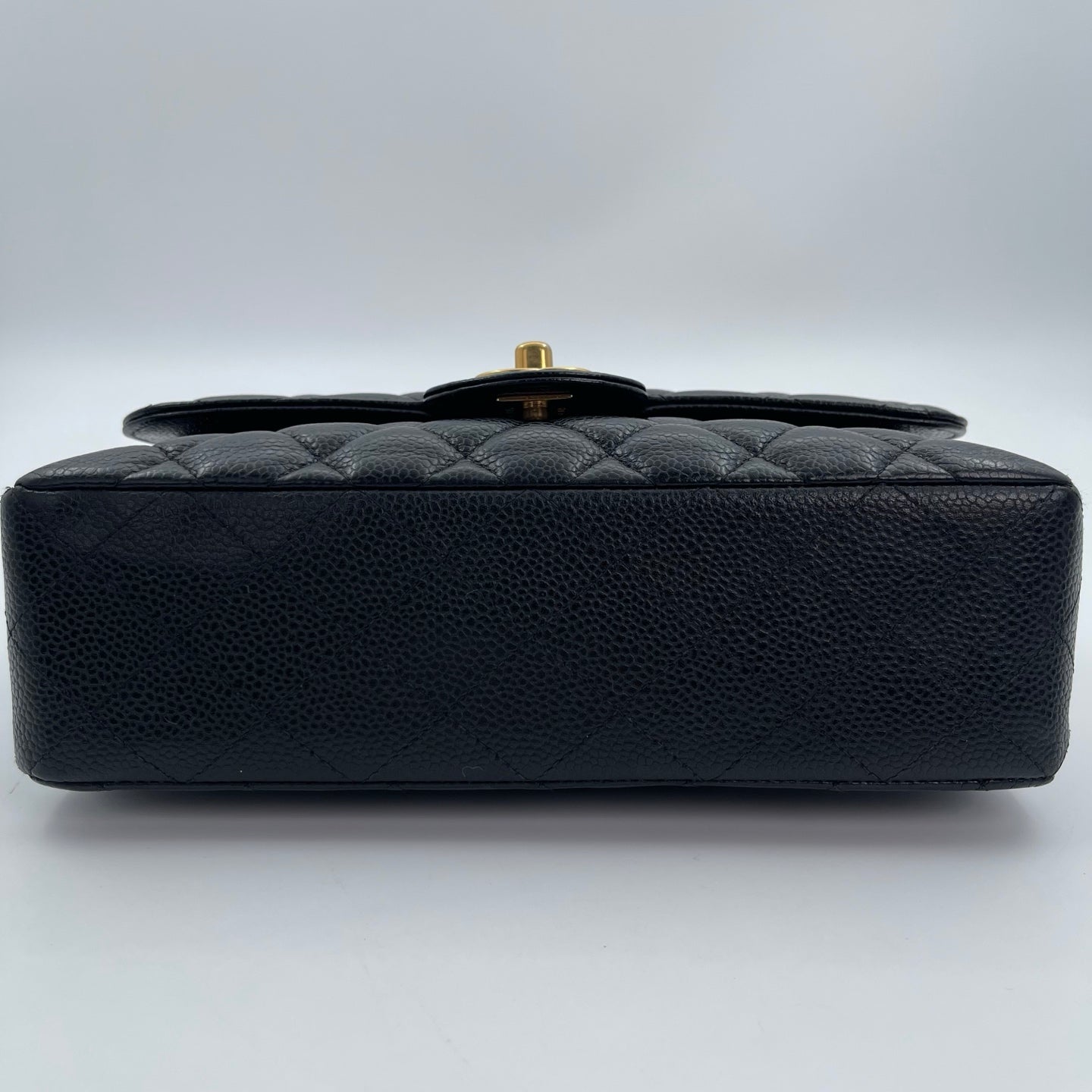 Chanel Classic Flap Black Caviar Leather 23 cm Gold Hardware [Used]