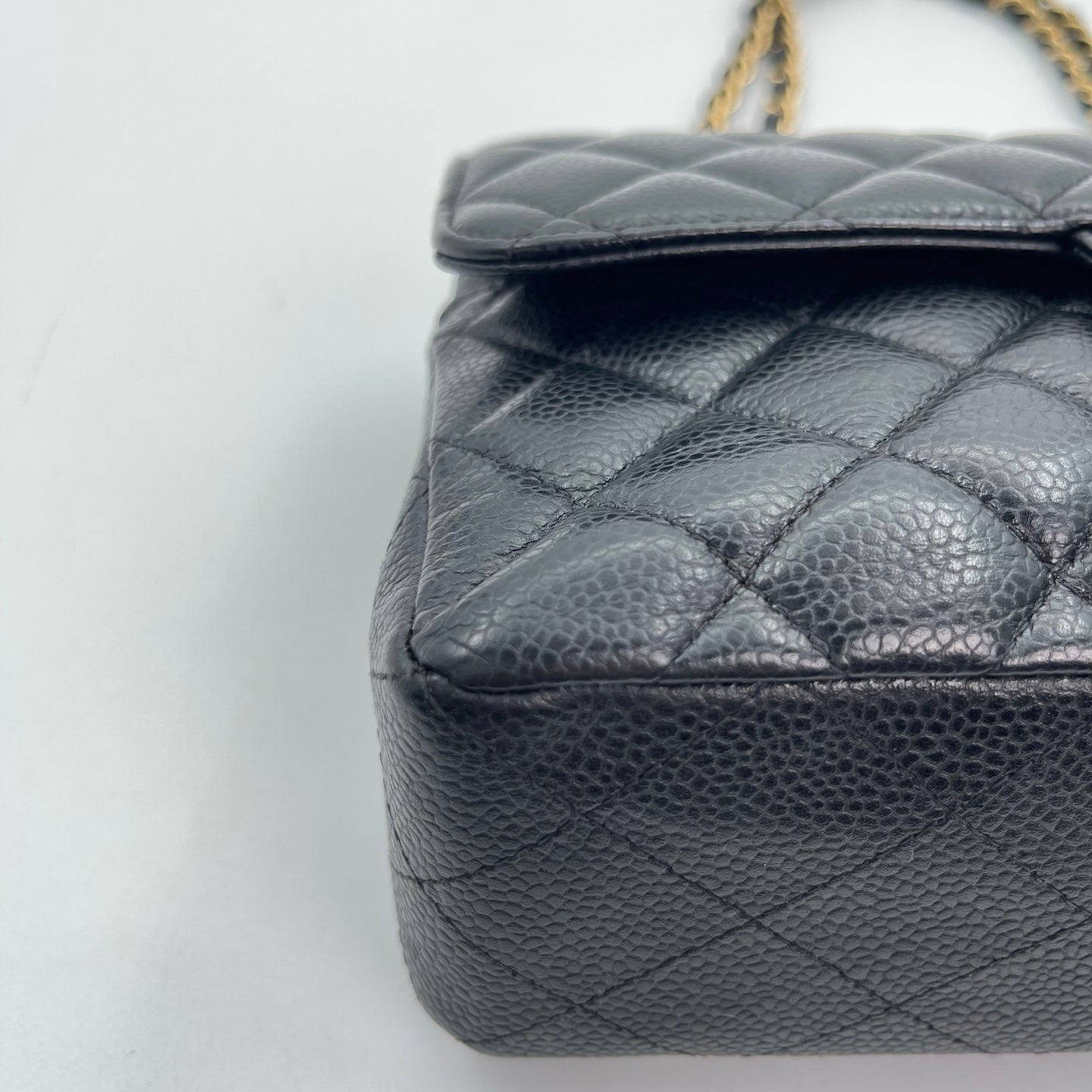 Chanel Classic Flap Black Caviar Leather 23 cm Gold Hardware [Used]