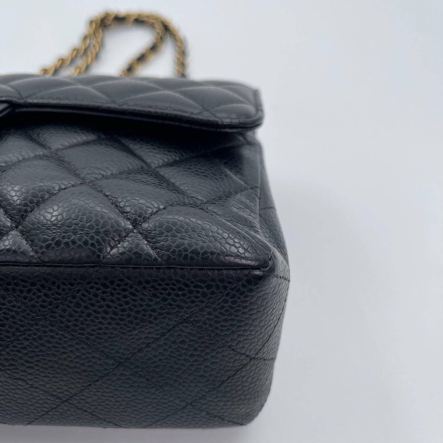Chanel Classic Flap Black Caviar Leather 23 cm Gold Hardware [Used]