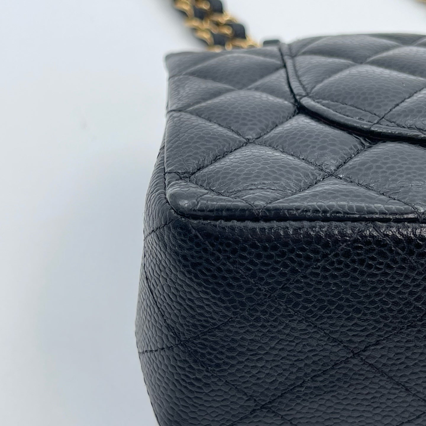 Chanel Classic Flap Black Caviar Leather 23 cm Gold Hardware [Used]