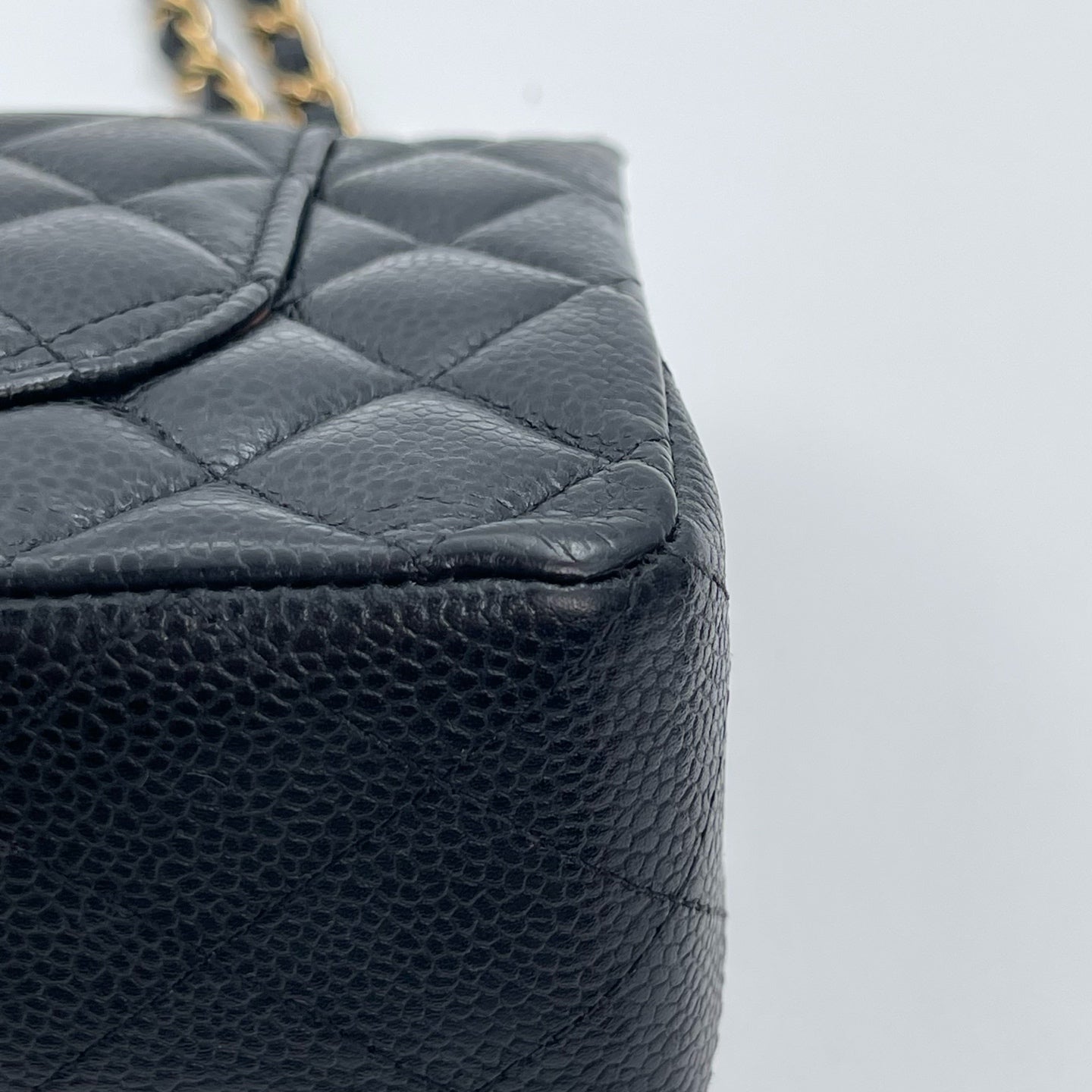 Chanel Classic Flap Black Caviar Leather 23 cm Gold Hardware [Used]