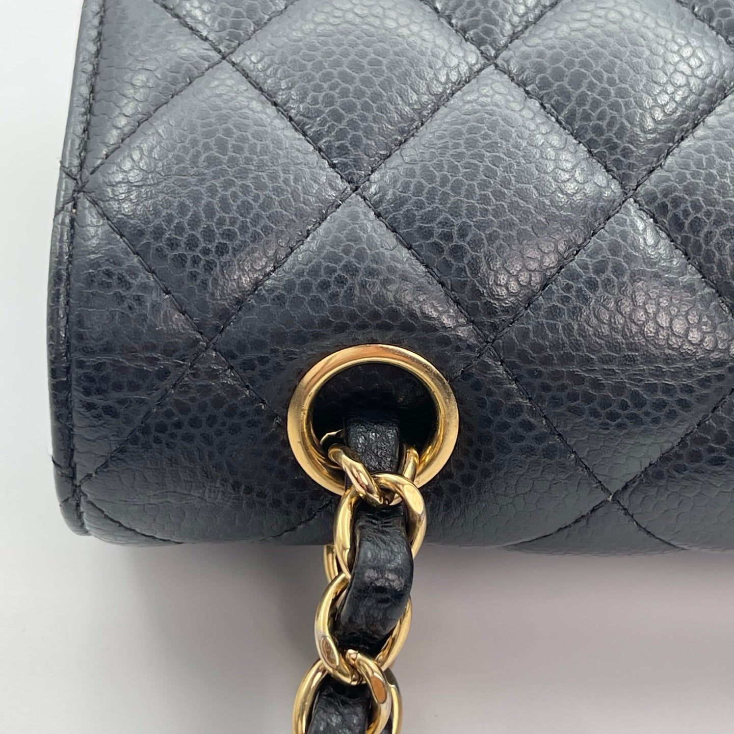 Chanel Classic Flap Black Caviar Leather 23 cm Gold Hardware [Used]