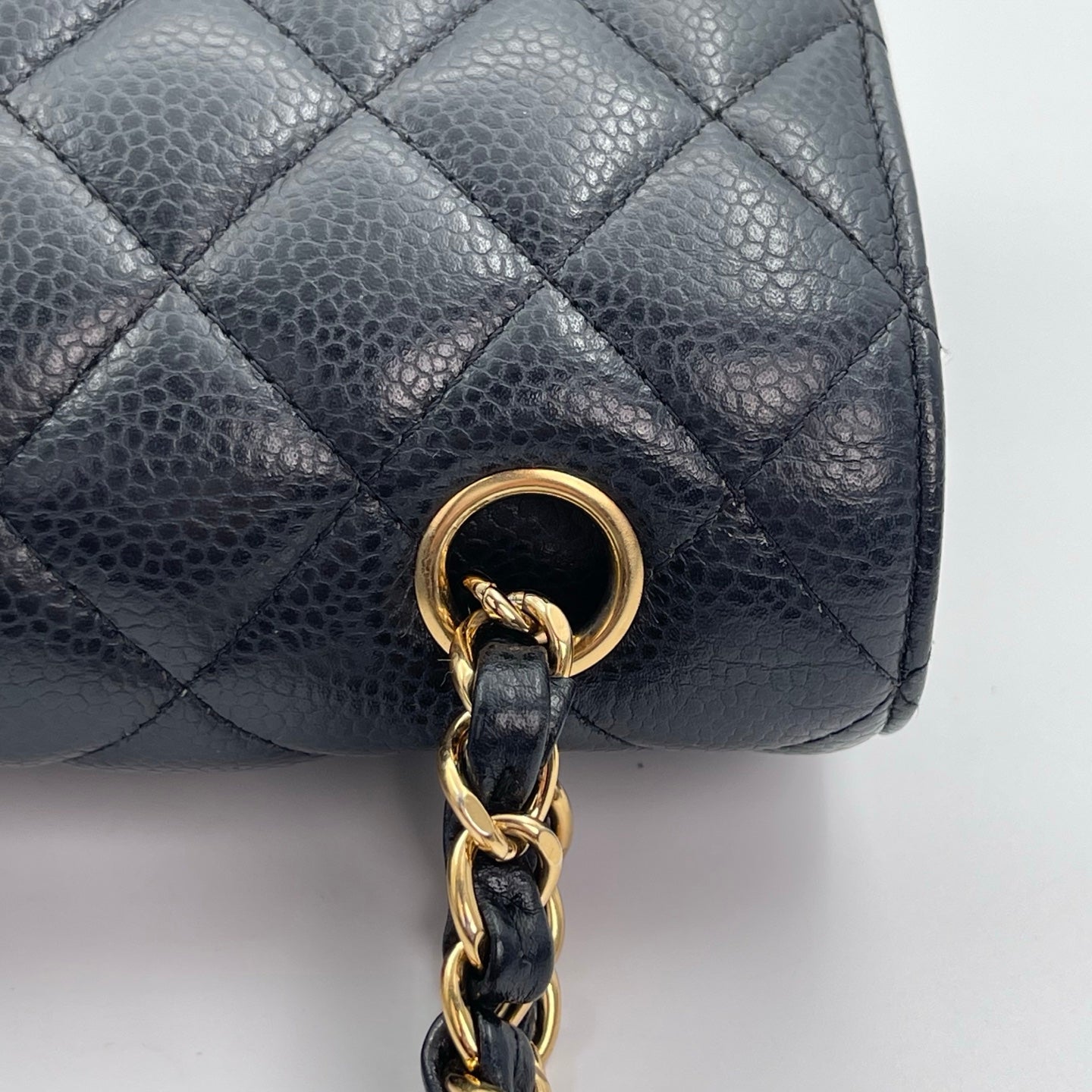 Chanel Classic Flap Black Caviar Leather 23 cm Gold Hardware [Used]