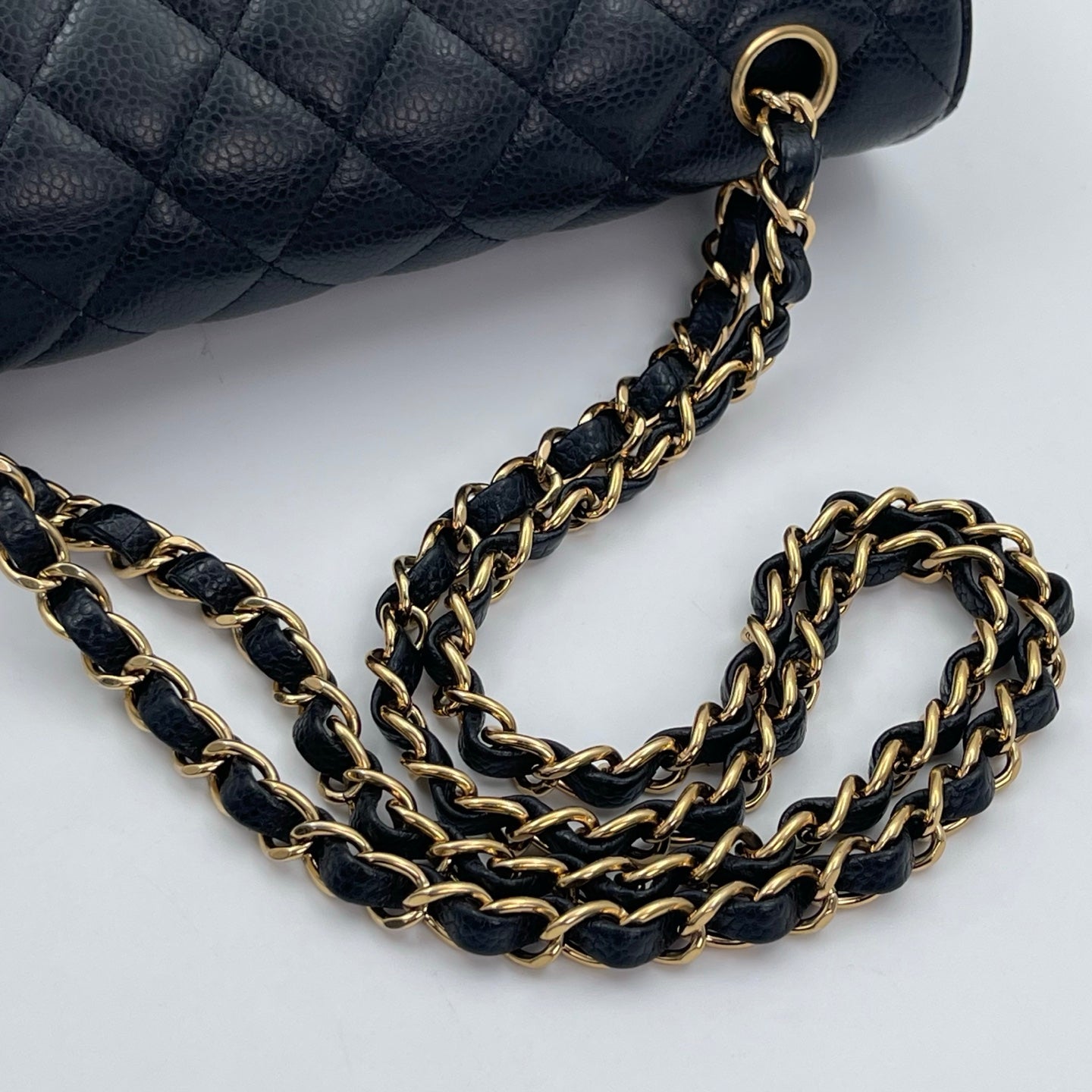 Chanel Classic Flap Black Caviar Leather 23 cm Gold Hardware [Used]