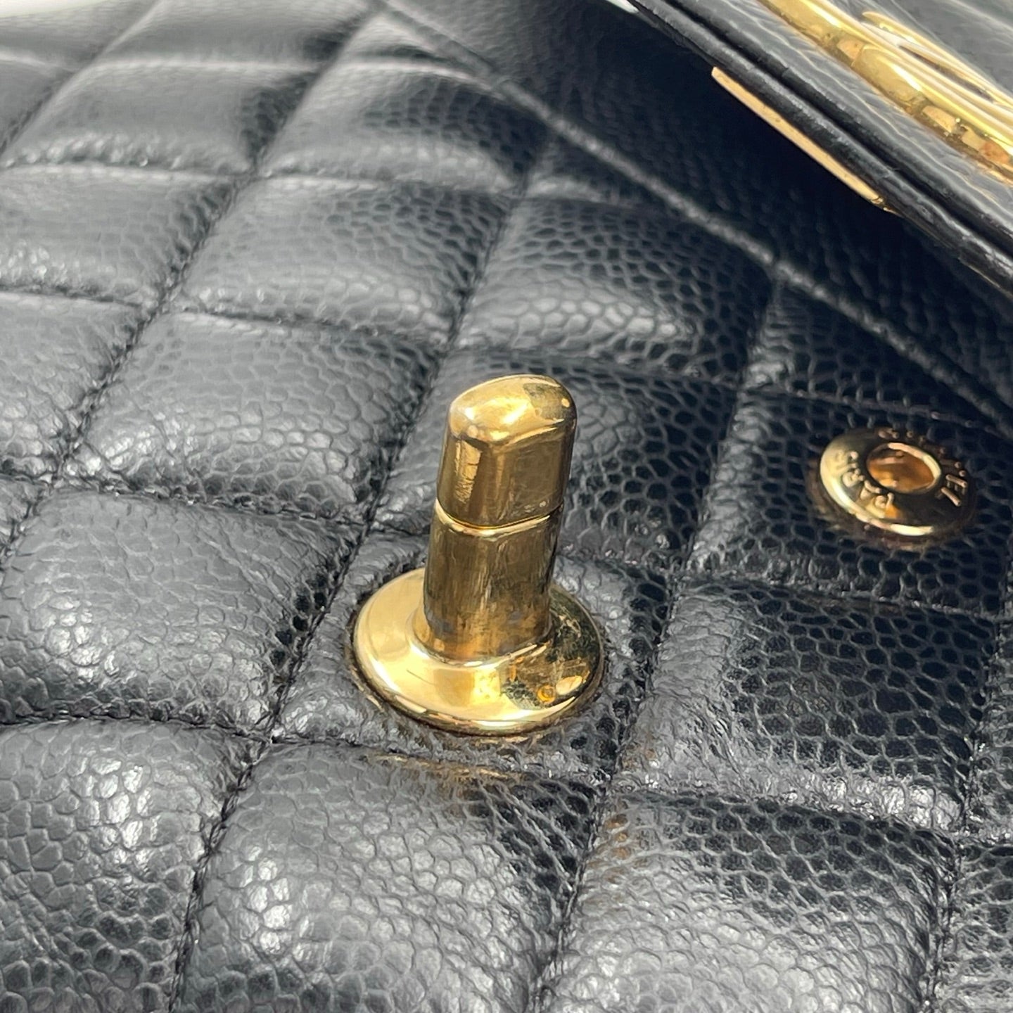 Chanel Classic Flap Black Caviar Leather 23 cm Gold Hardware [Used]