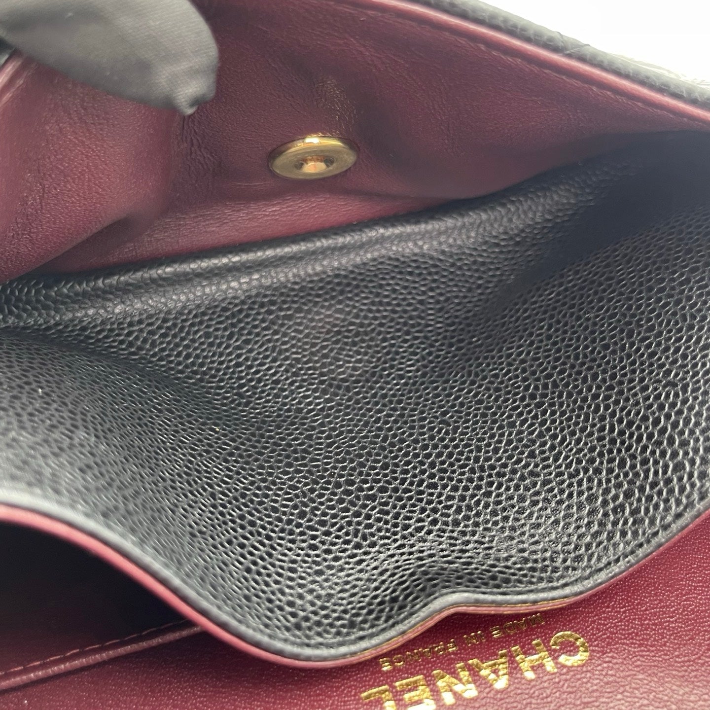 Chanel Classic Flap Black Caviar Leather 23 cm Gold Hardware [Used]