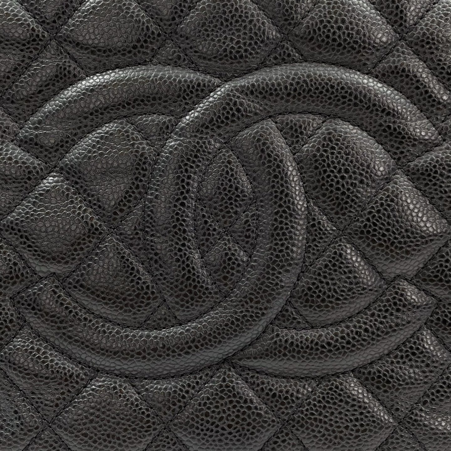 Chanel Black Caviar Leather GST Tote Bag Silver Hardware [Used]