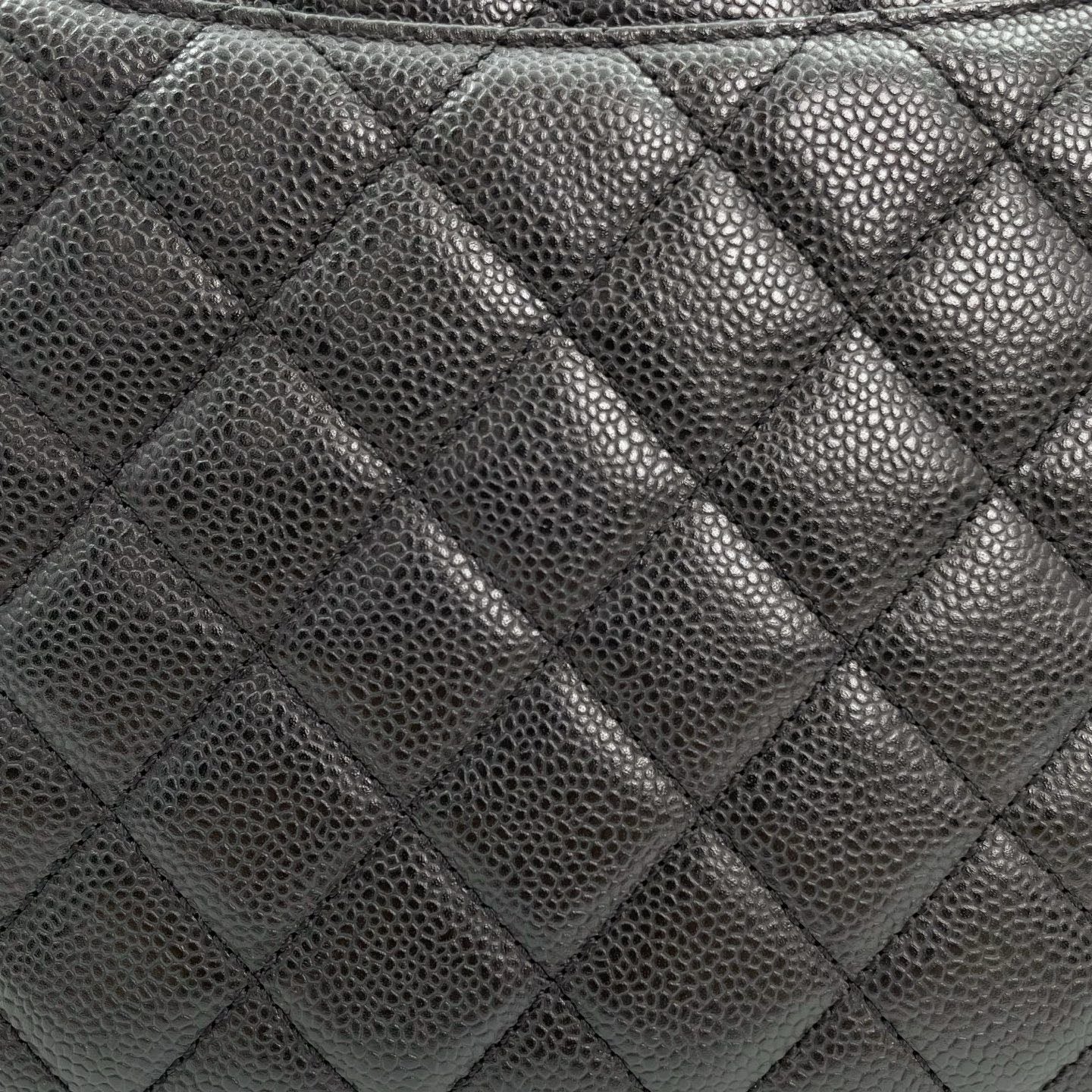 Chanel Black Caviar Leather GST Tote Bag Silver Hardware [Used]