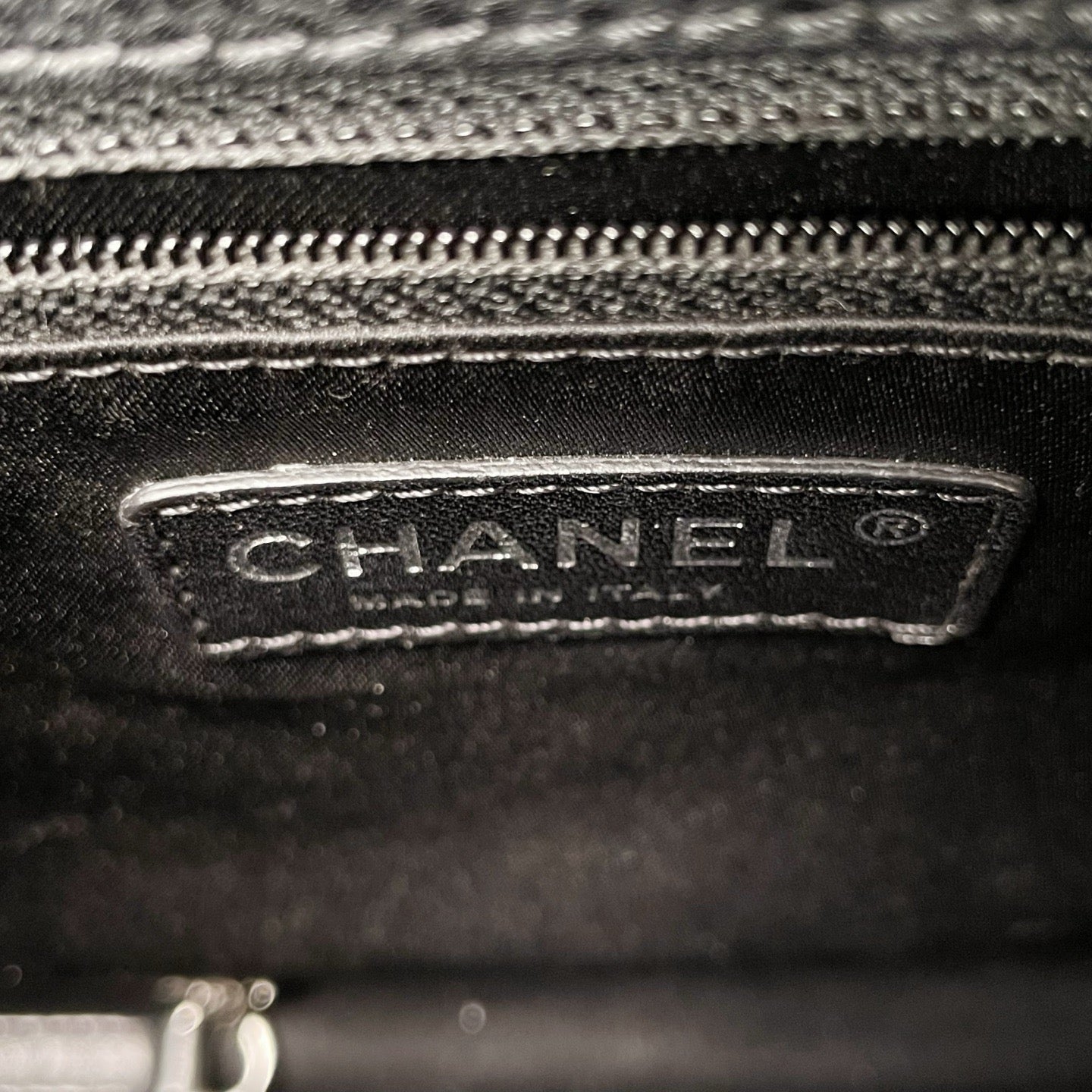Chanel Black Caviar Leather GST Tote Bag Silver Hardware [Used]