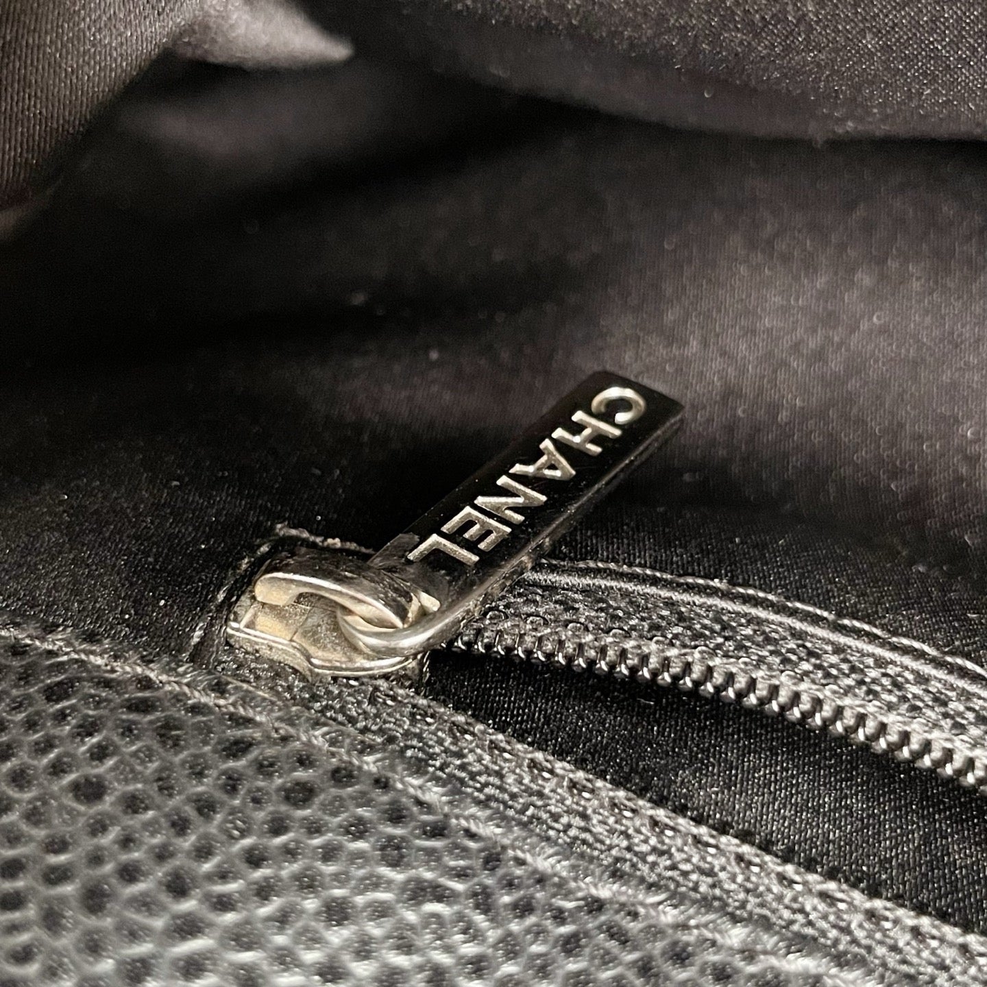 Chanel Black Caviar Leather GST Tote Bag Silver Hardware [Used]