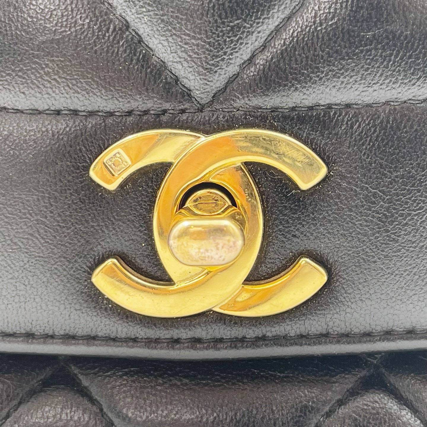 Chanel Black Lambskin Diana Chain Shoulder Bag Gold Hardware 25 cm [Used]