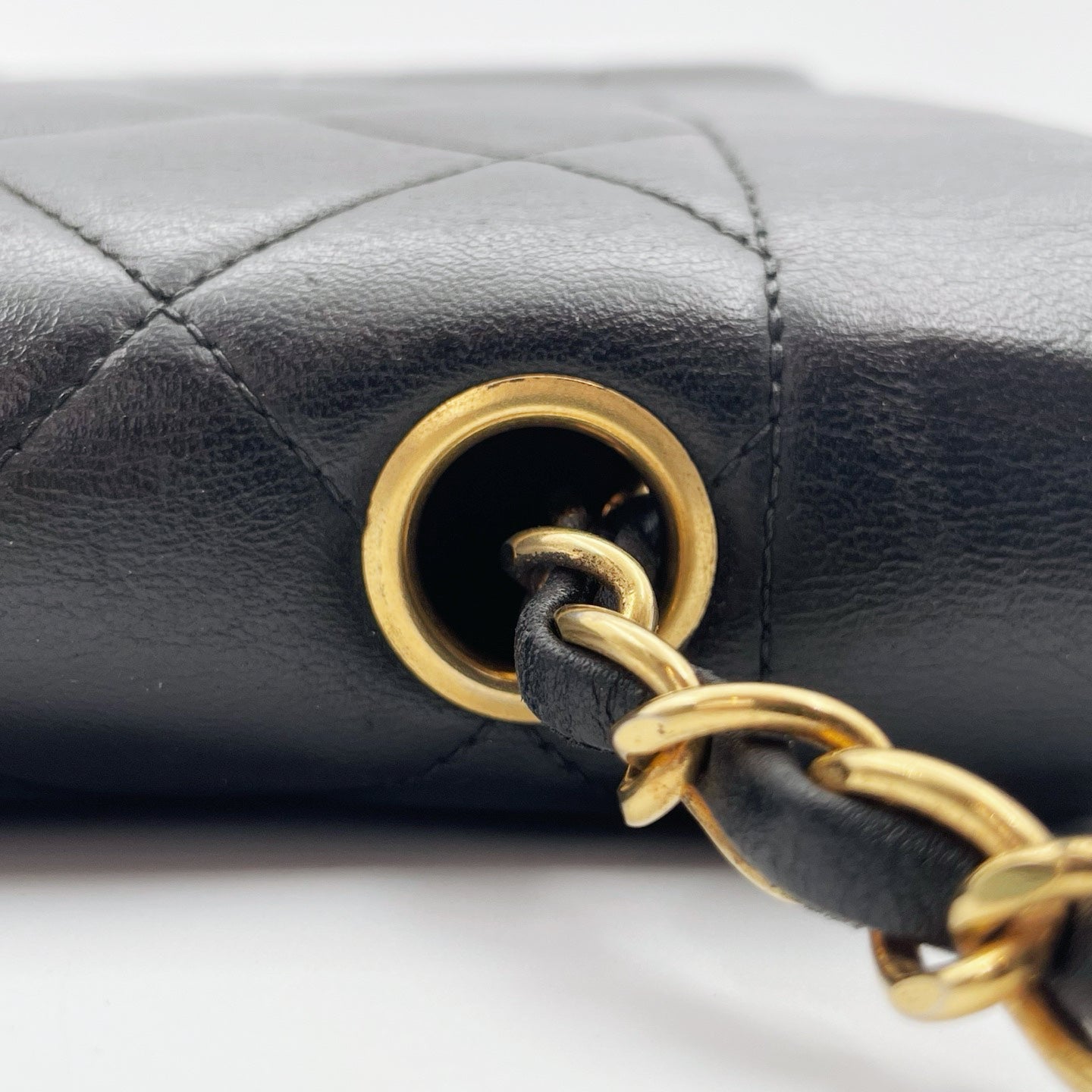 Chanel Black Lambskin Diana Chain Shoulder Bag Gold Hardware 25 cm [Used]