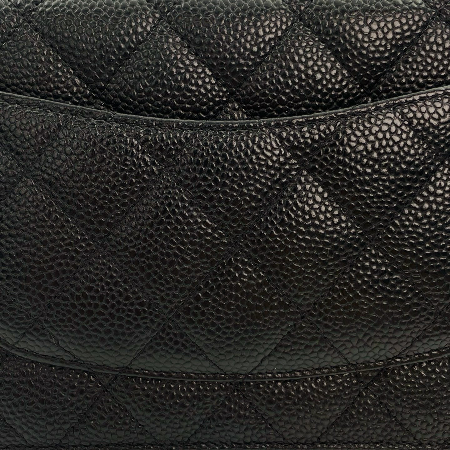 Chanel Black Caviar Leather WOC Chain Shoulder Bag Gold Hardware [Used]