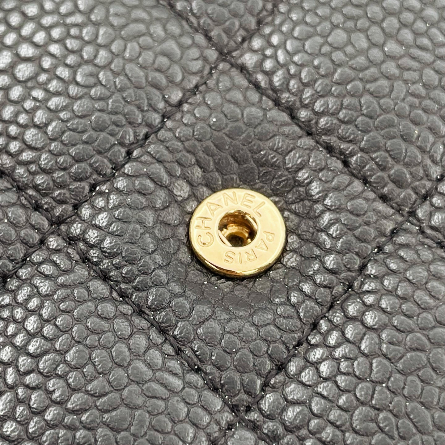 Chanel Black Caviar Leather WOC Chain Shoulder Bag Gold Hardware [Used]