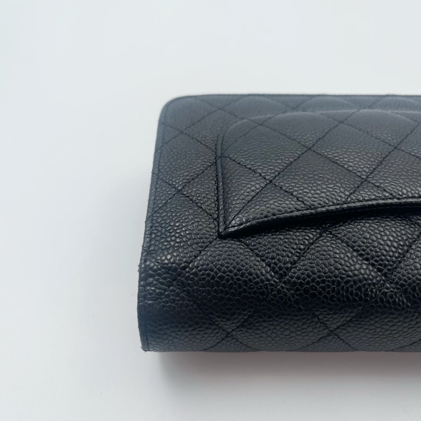 Chanel Black Caviar Leather WOC Chain Shoulder Bag Gold Hardware [Used]