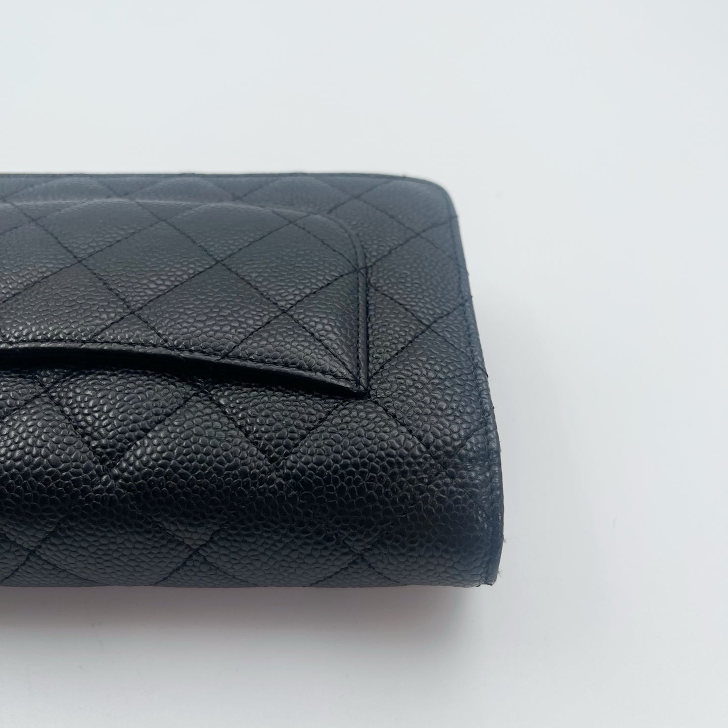 Chanel Black Caviar Leather WOC Chain Shoulder Bag Gold Hardware [Used]