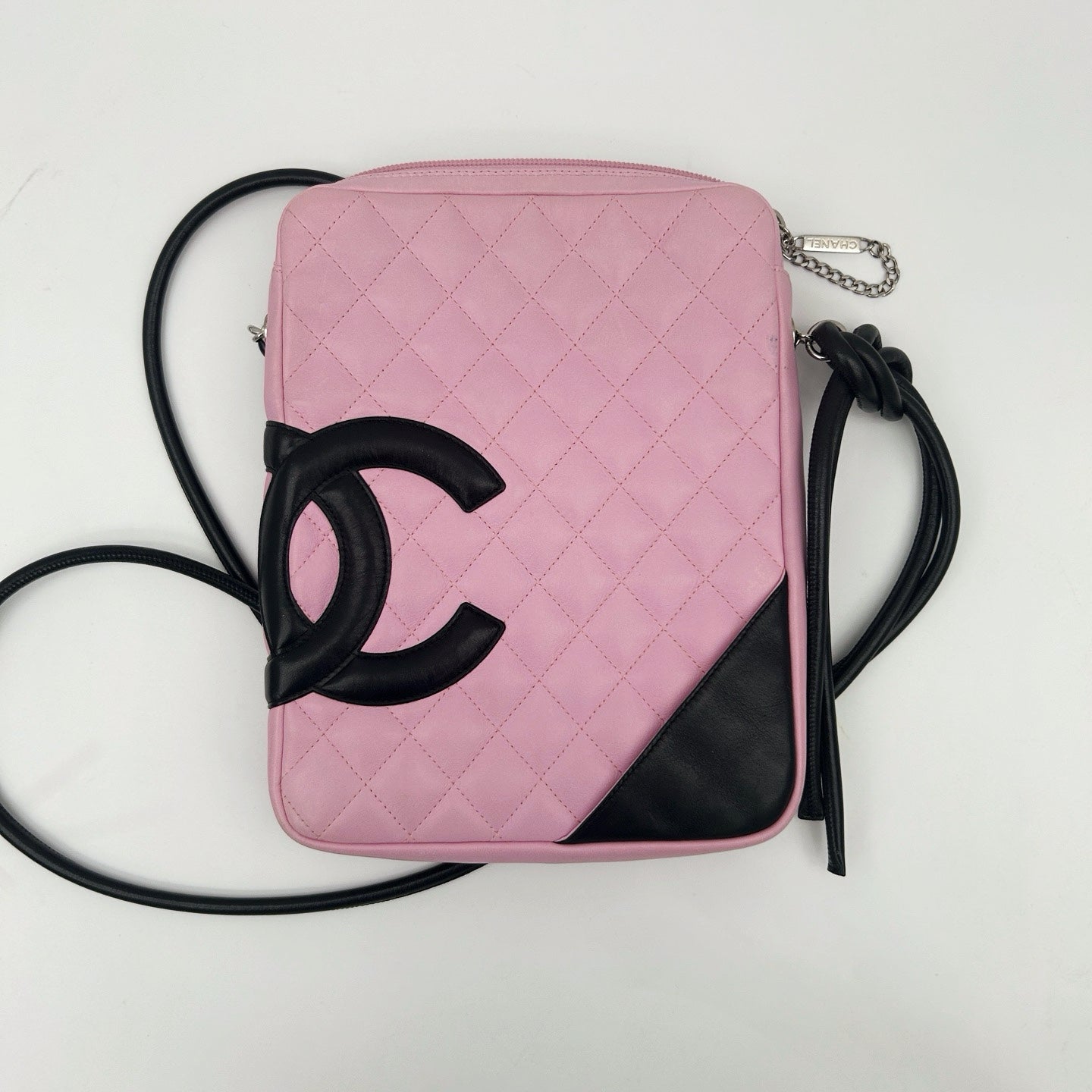 Chanel Cambon Ligne Large Camera Bag in Pink and Black with Silver Hardware [Used]