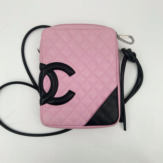 Chanel Cambon Ligne Large Camera Bag in Pink and Black with Silver Hardware [Used]