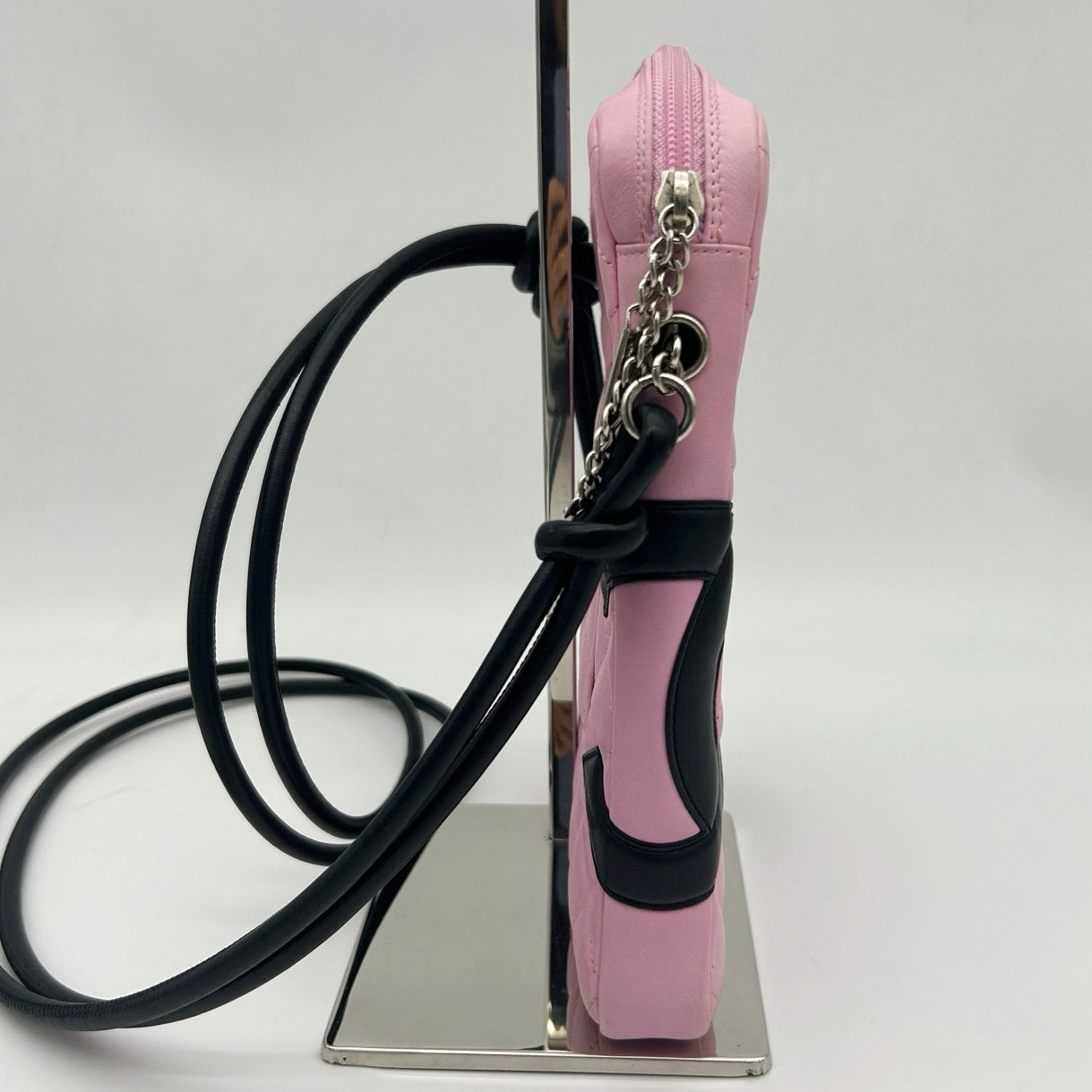 Chanel Cambon Ligne Large Camera Bag in Pink and Black with Silver Hardware [Used]