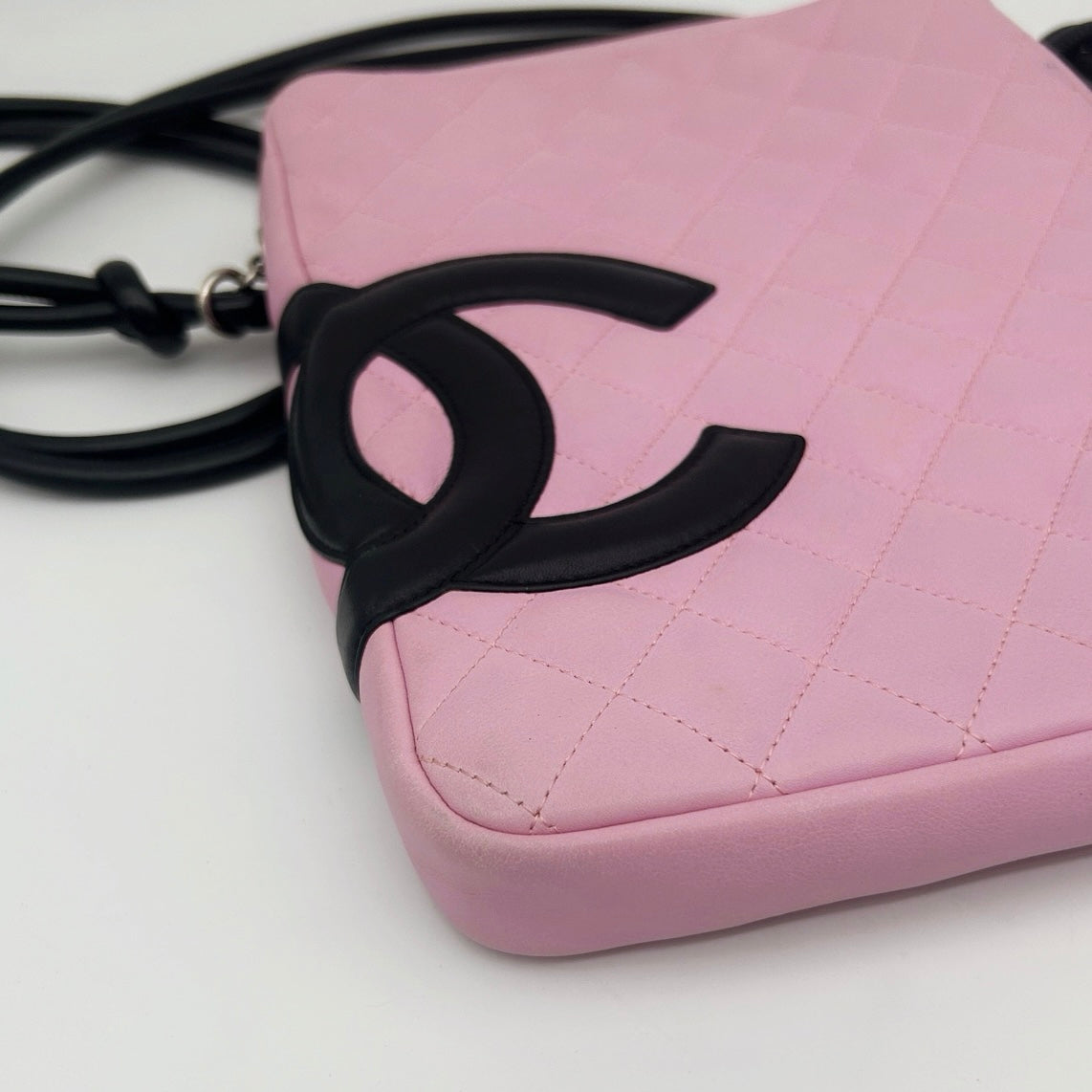 Chanel Cambon Ligne Large Camera Bag in Pink and Black with Silver Hardware [Used]