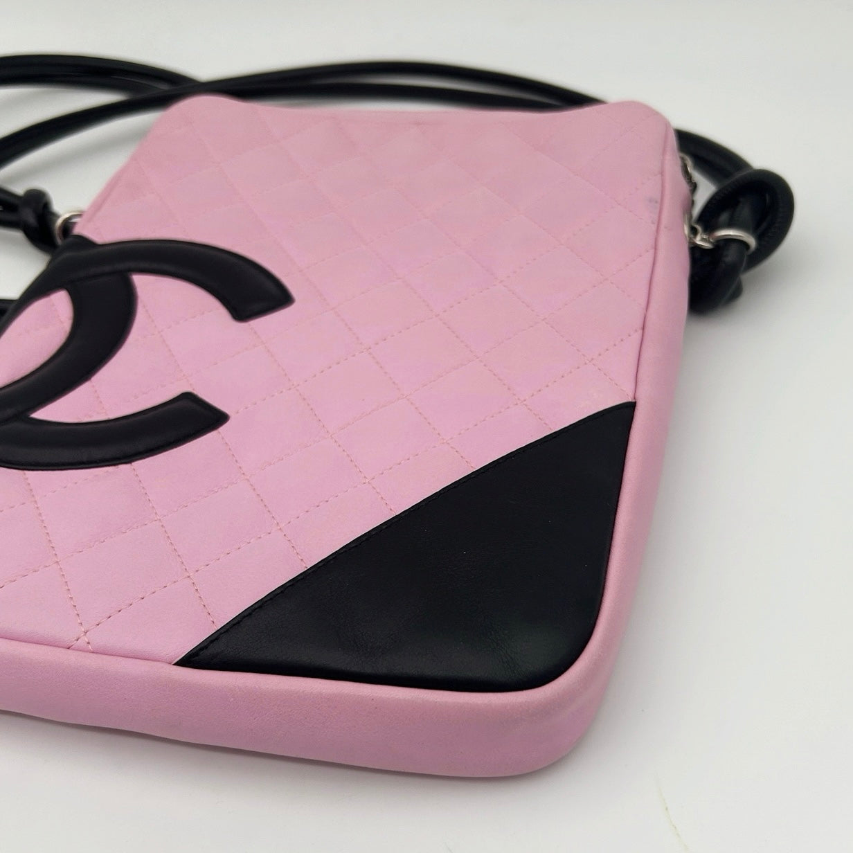 Chanel Cambon Ligne Large Camera Bag in Pink and Black with Silver Hardware [Used]