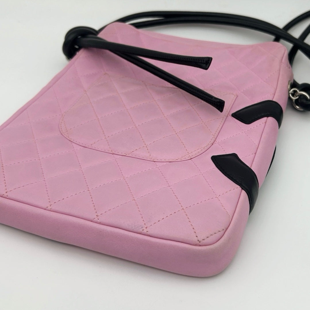 Chanel Cambon Ligne Large Camera Bag in Pink and Black with Silver Hardware [Used]