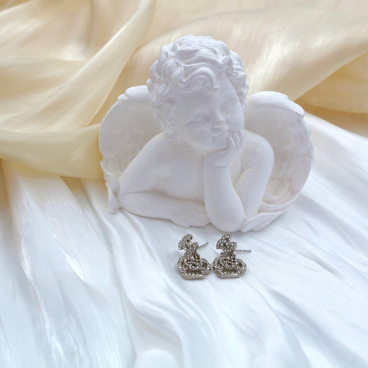 Chanel Camellia Rhinestone Stud Earrings 08C [Used]