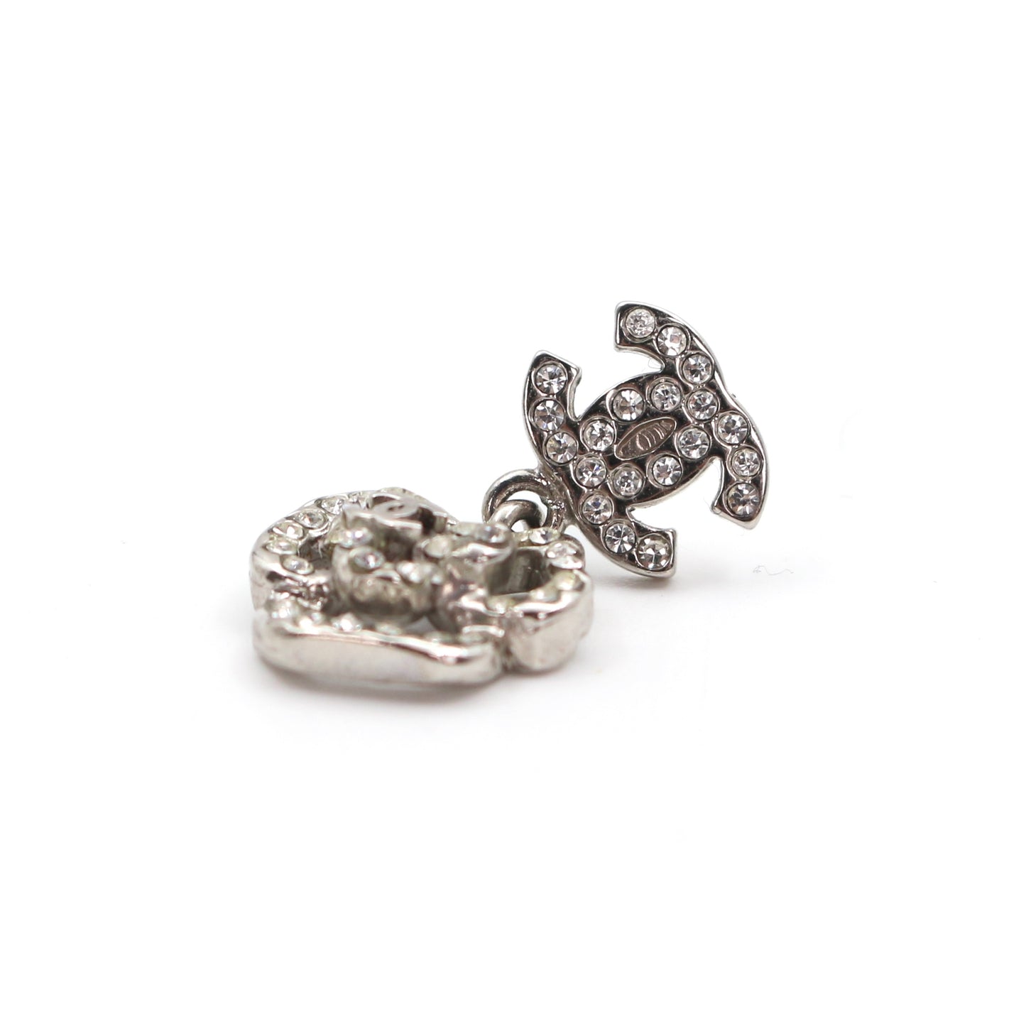 Chanel Camellia Rhinestone Stud Earrings 08C [Used]