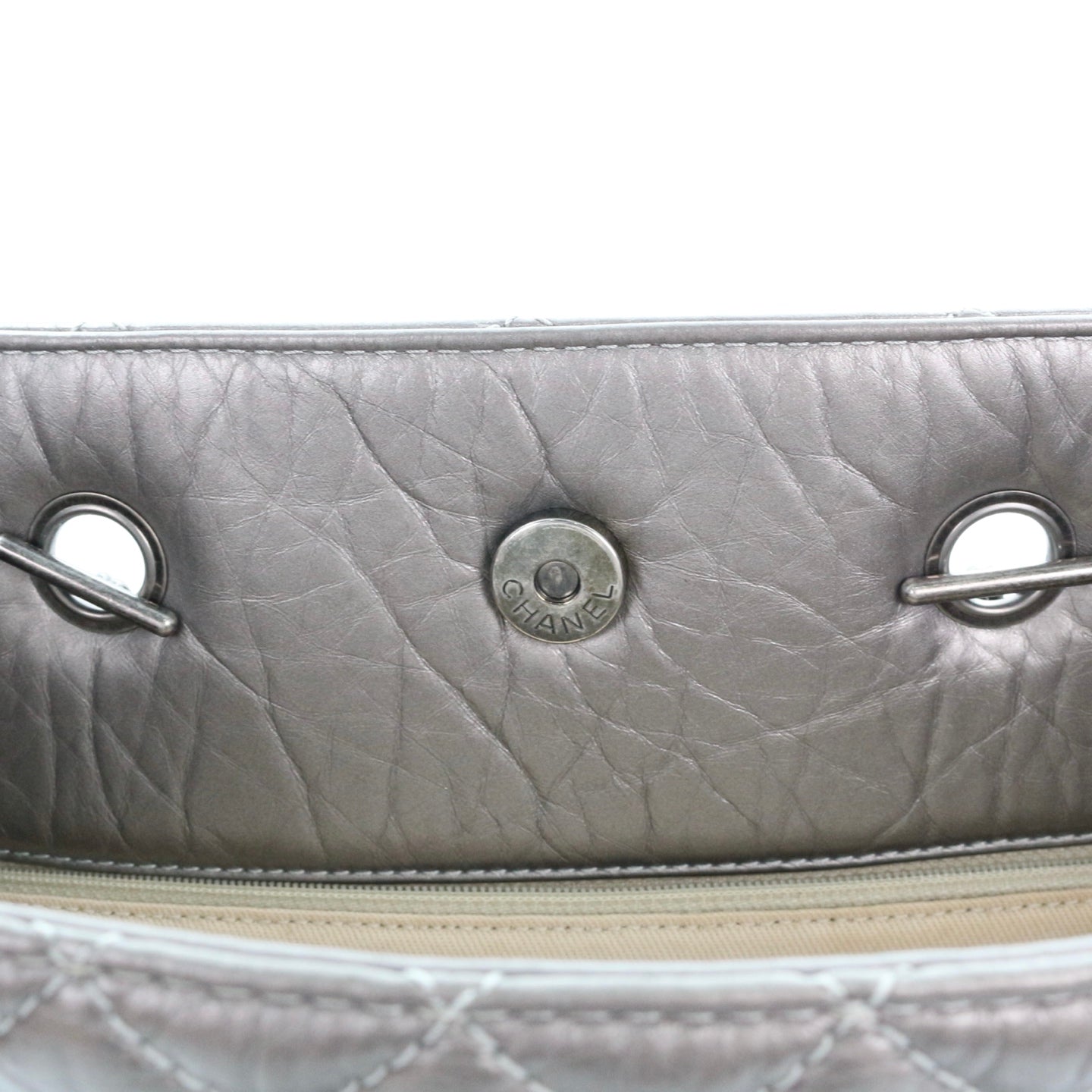 Chanel 2.55 Chain Tote Bag Lambskin with Ruthenium Hardware [Used]