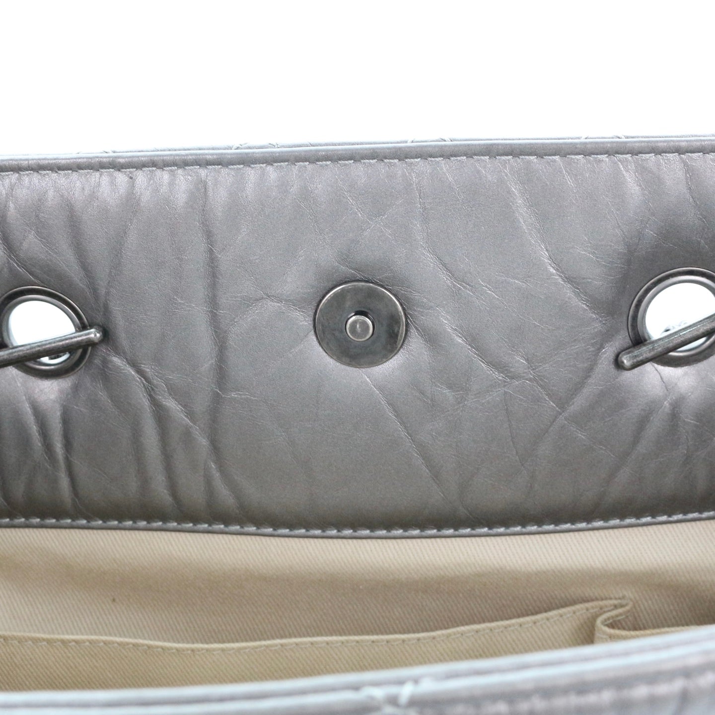 Chanel 2.55 Chain Tote Bag Lambskin with Ruthenium Hardware [Used]