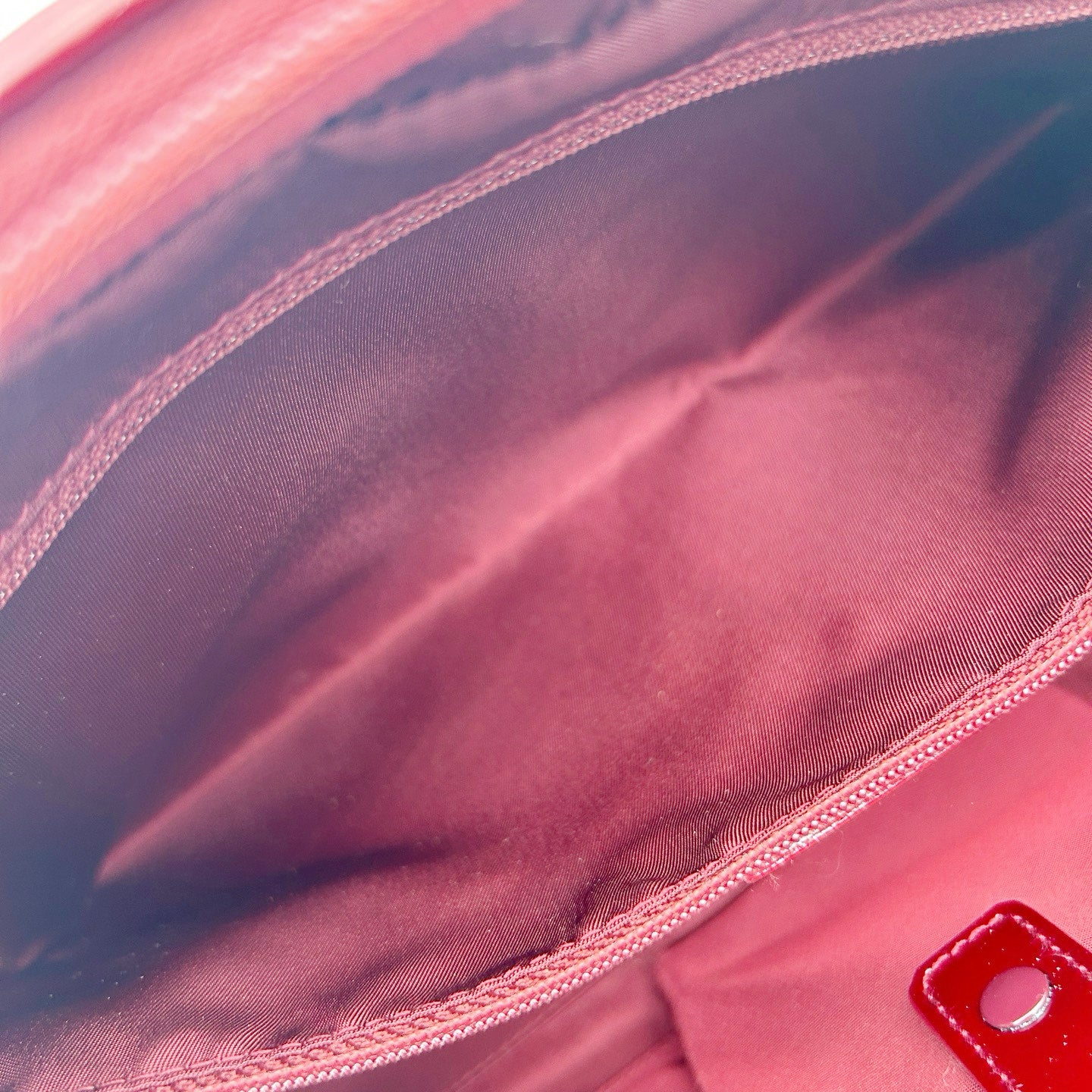 Christian Dior Burgundy Red Patent Leather Embossed Boston Bag[Used]