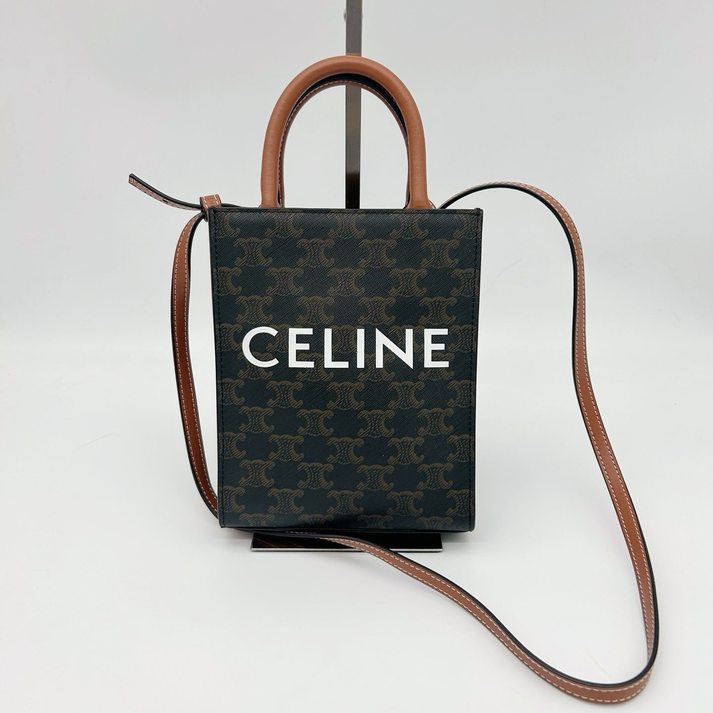 Celine Triomphe Mini Tote Bag Brown [Used]