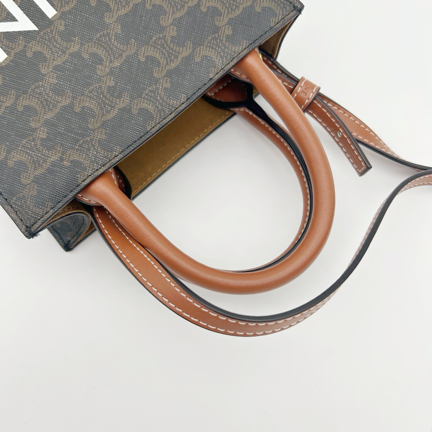 Celine Triomphe Mini Tote Bag Brown [Used]